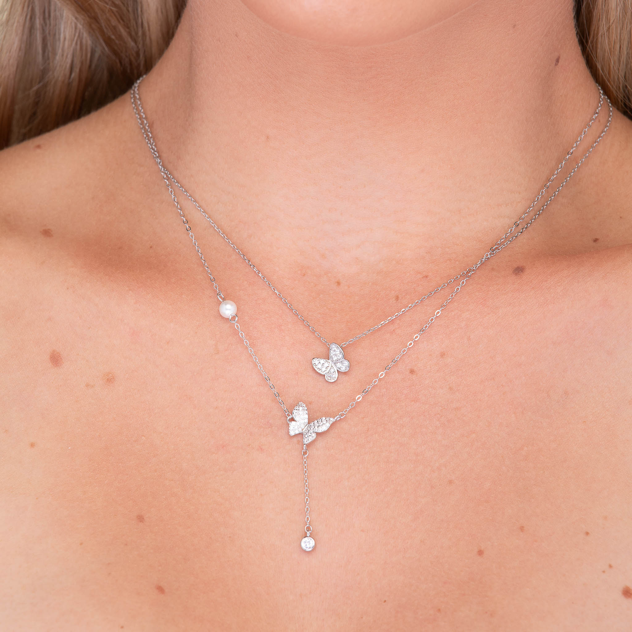 Butterfly Sapphire Chain Necklace - Camile & Stone