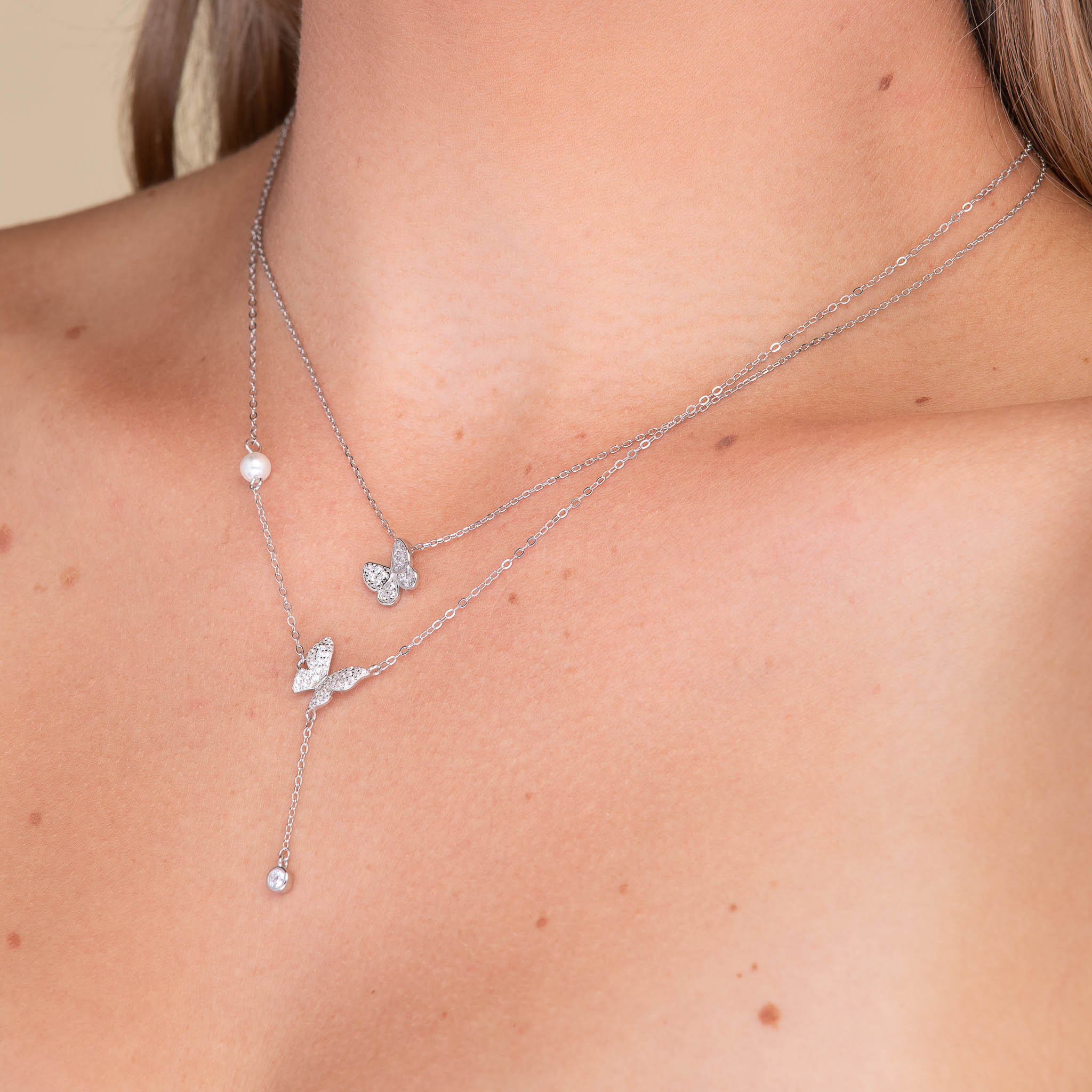 Butterfly Sapphire Chain Necklace - Camile & Stone