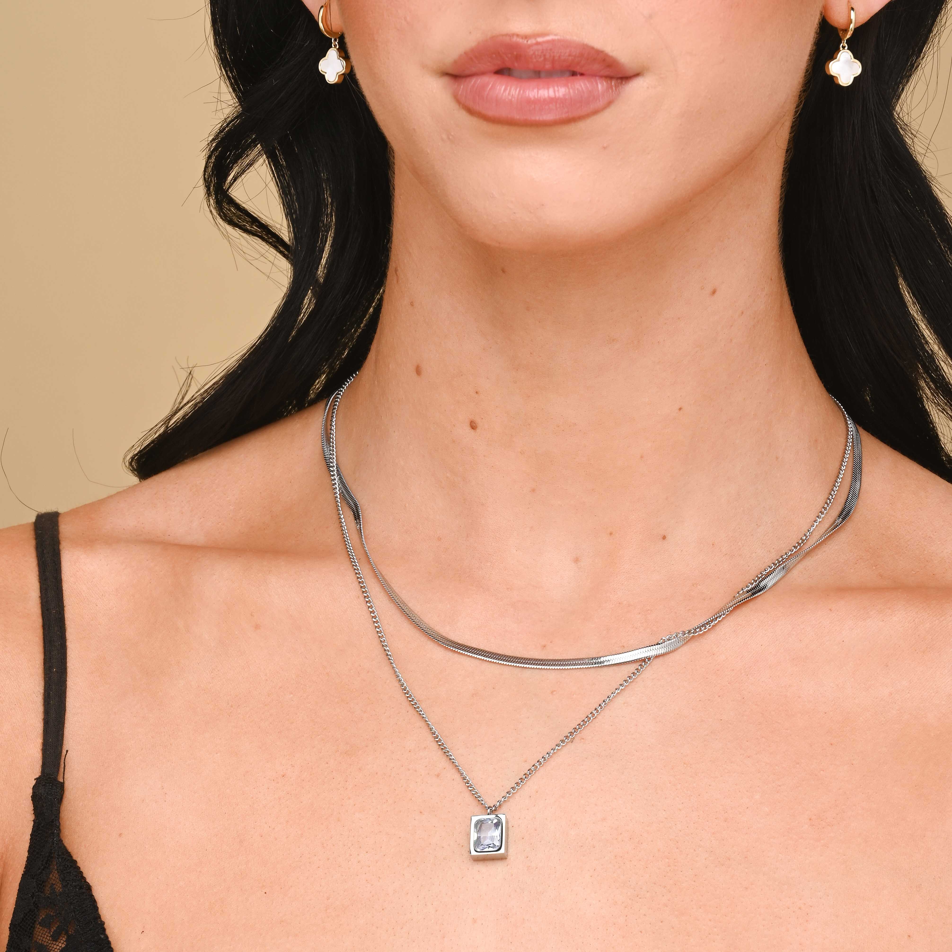 Baguette Snake Layered Necklace