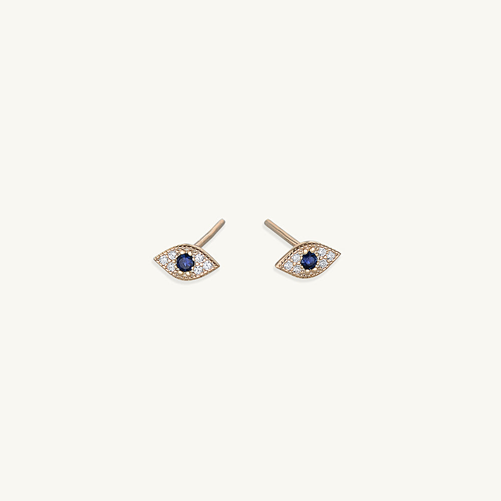 Evil Eye Pave Stud Earrings