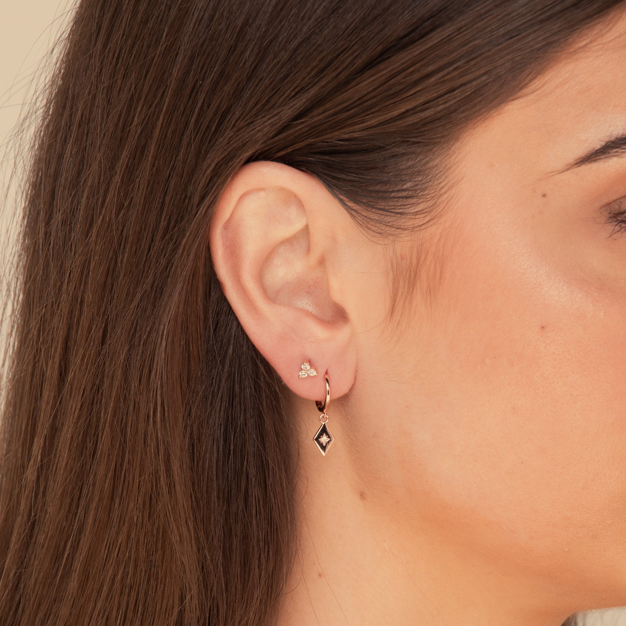 North Star Huggie Hoop Earrings