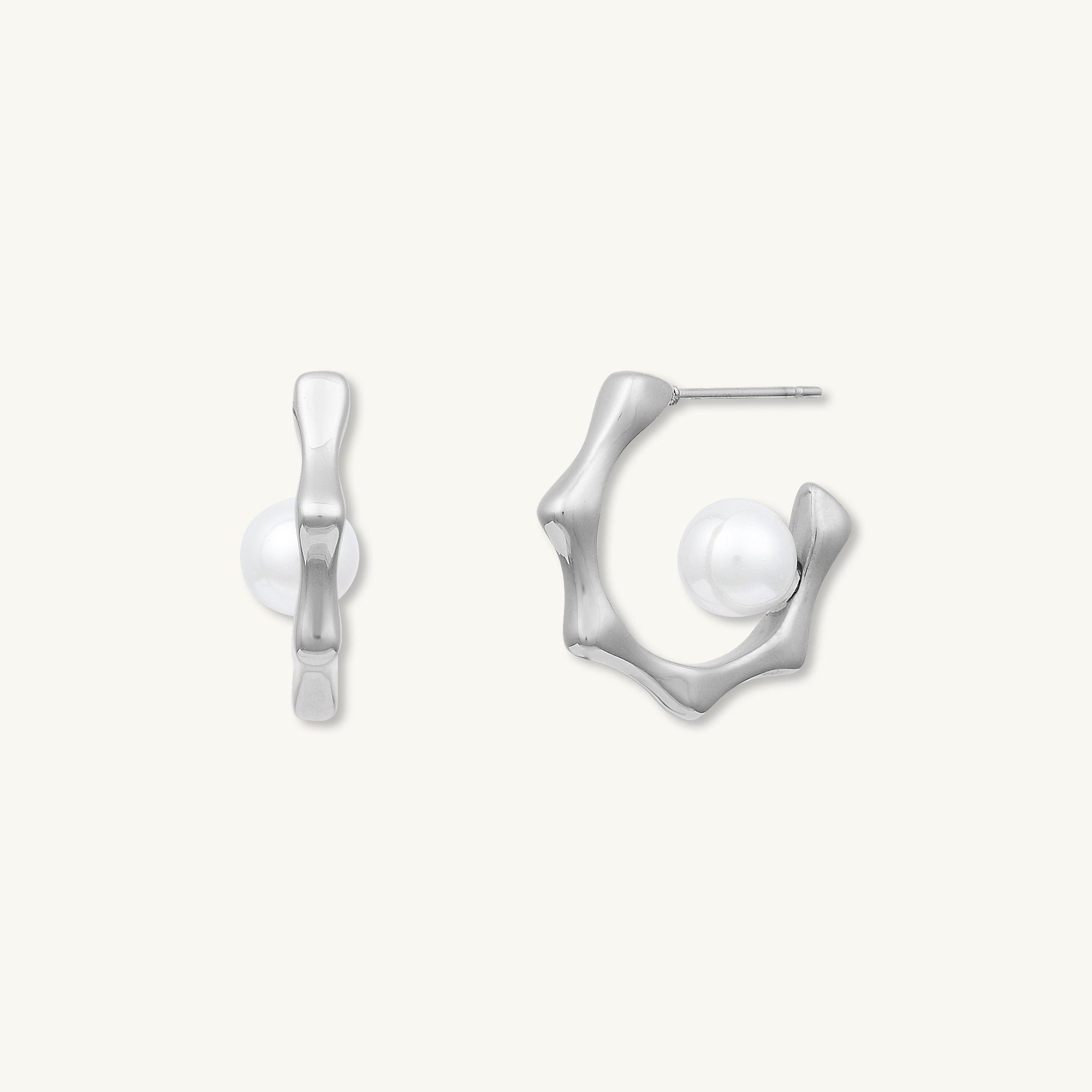 Cecily Pearl Hoop Earrings - Camile & Stone