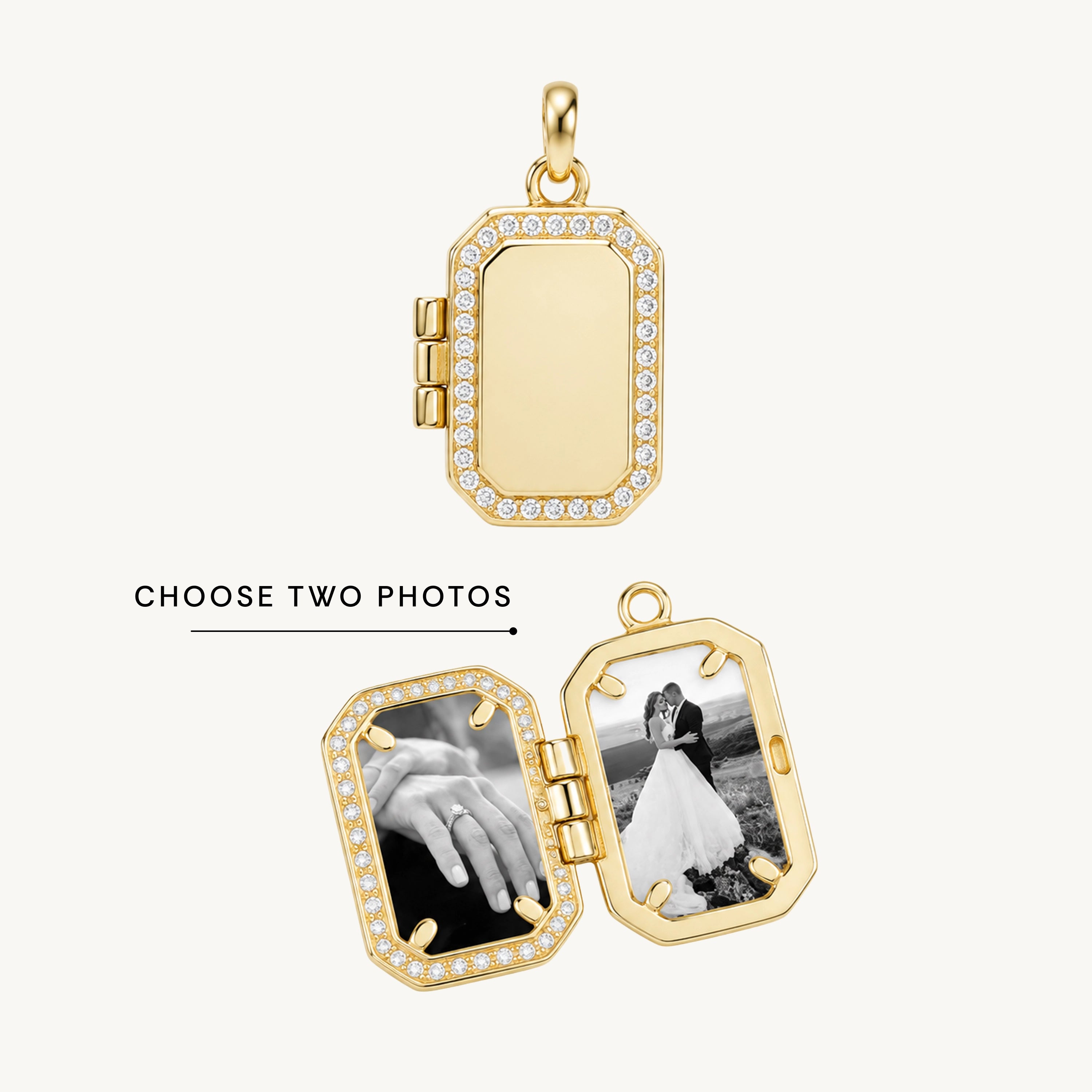 Classic Sapphire Photo Locket Pendant