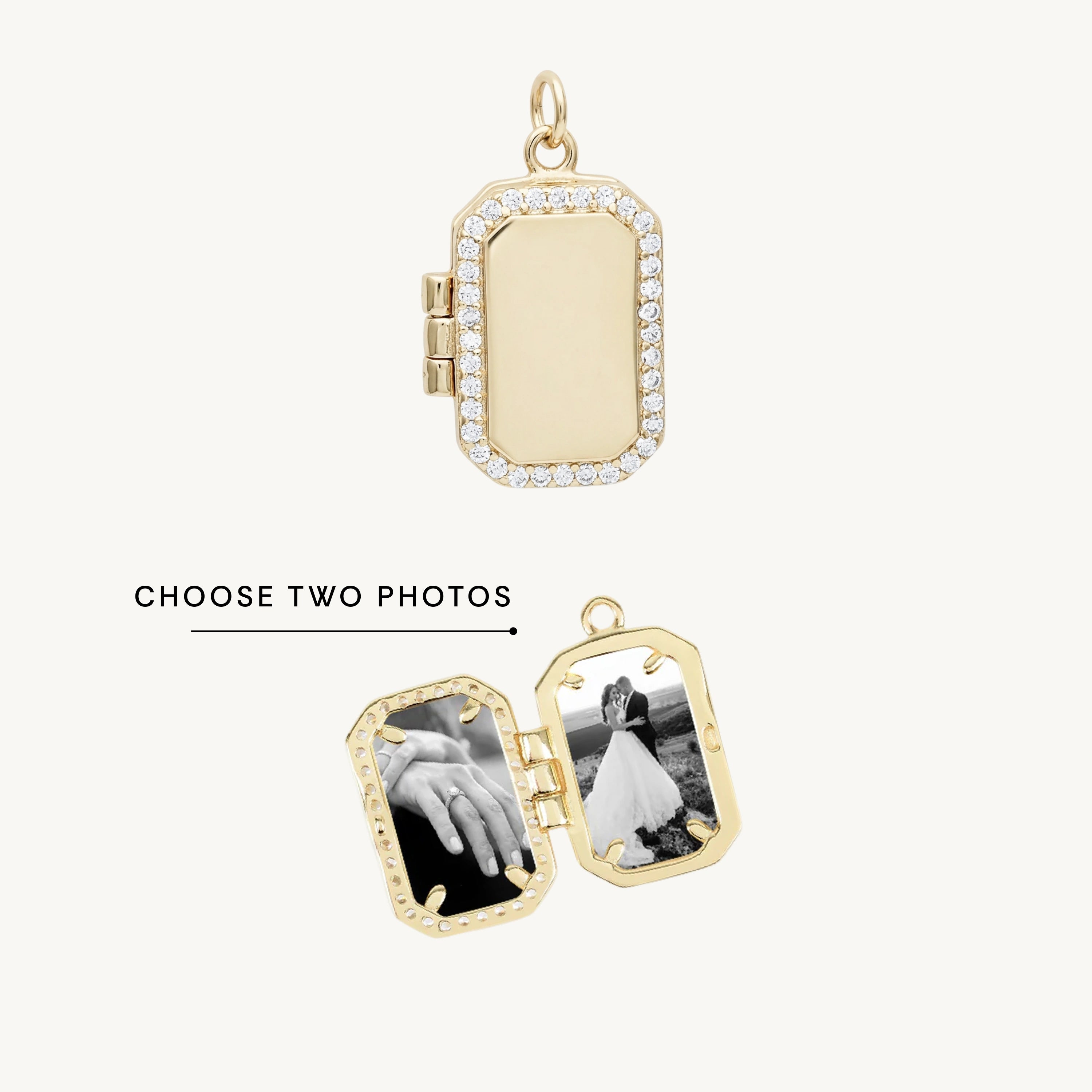 Classic Sapphire Photo Locket Pendant