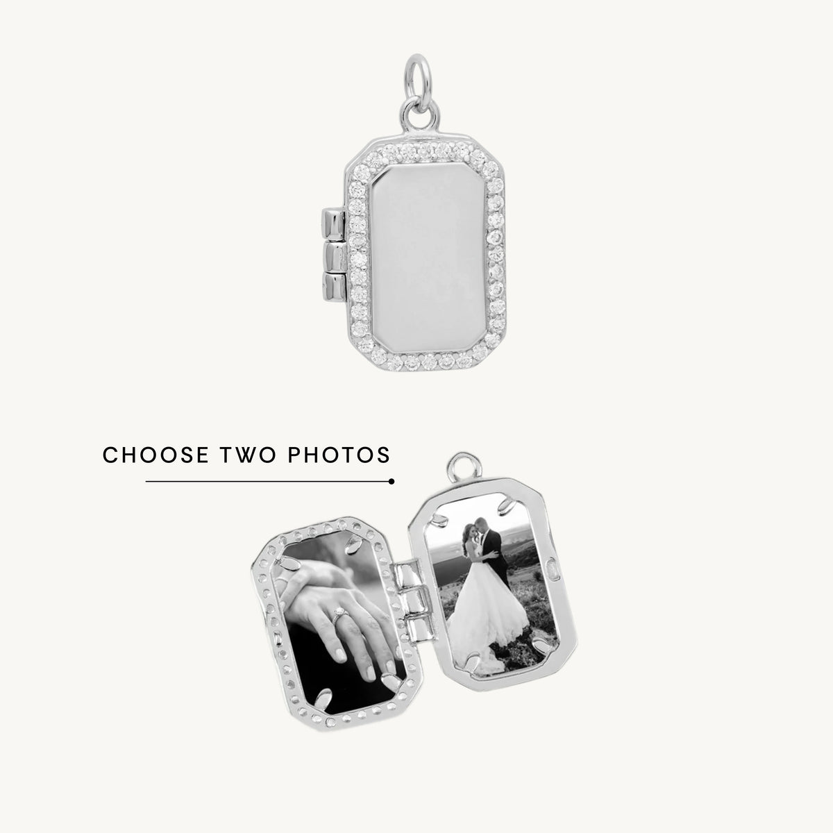 Classic Sapphire Photo Locket Pendant