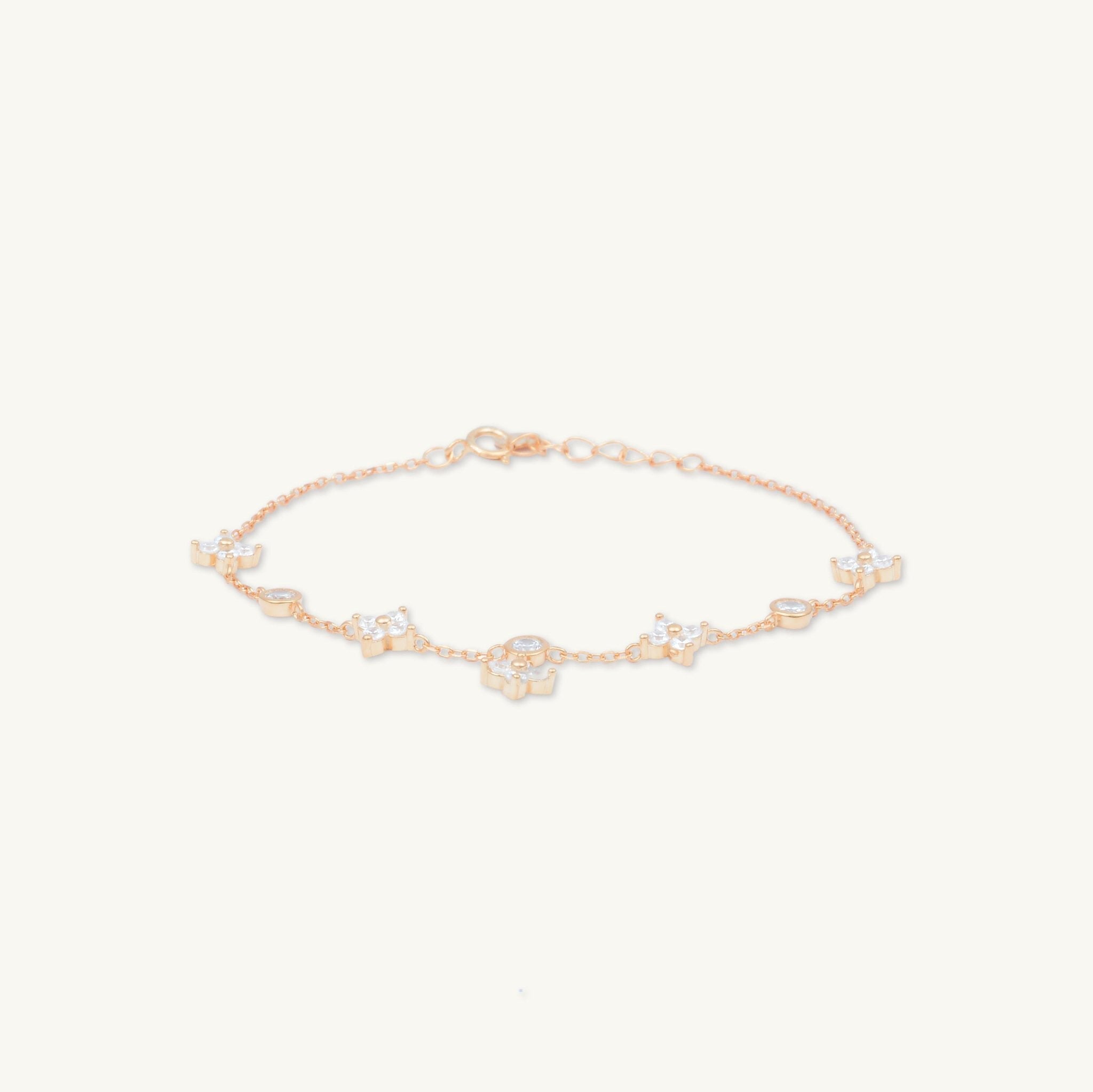 Clover Bezel Station Chain Bracelet - Camile & Stone