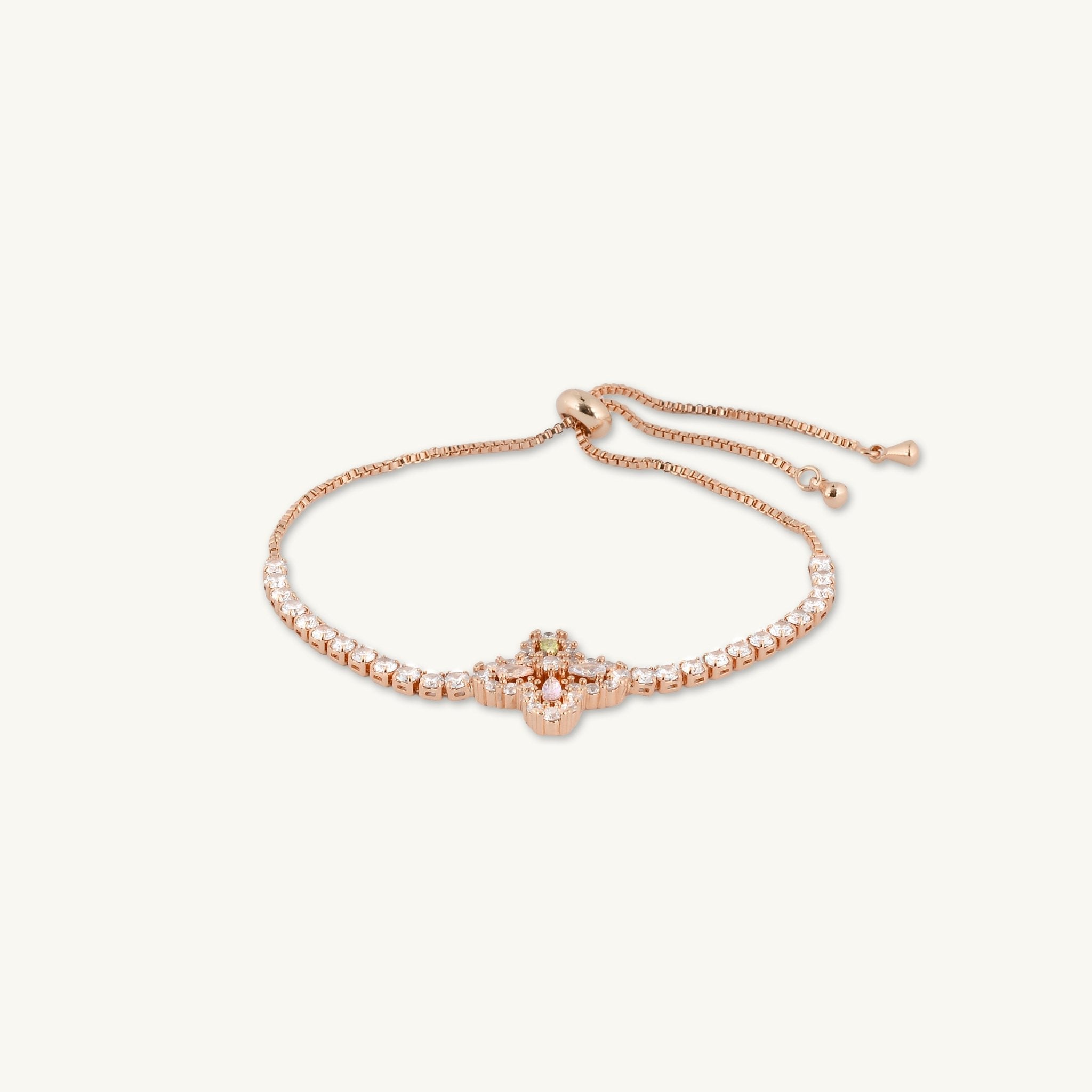 Clover Tennis Rainbow Zirconia Chain Bracelet - Camile & Stone