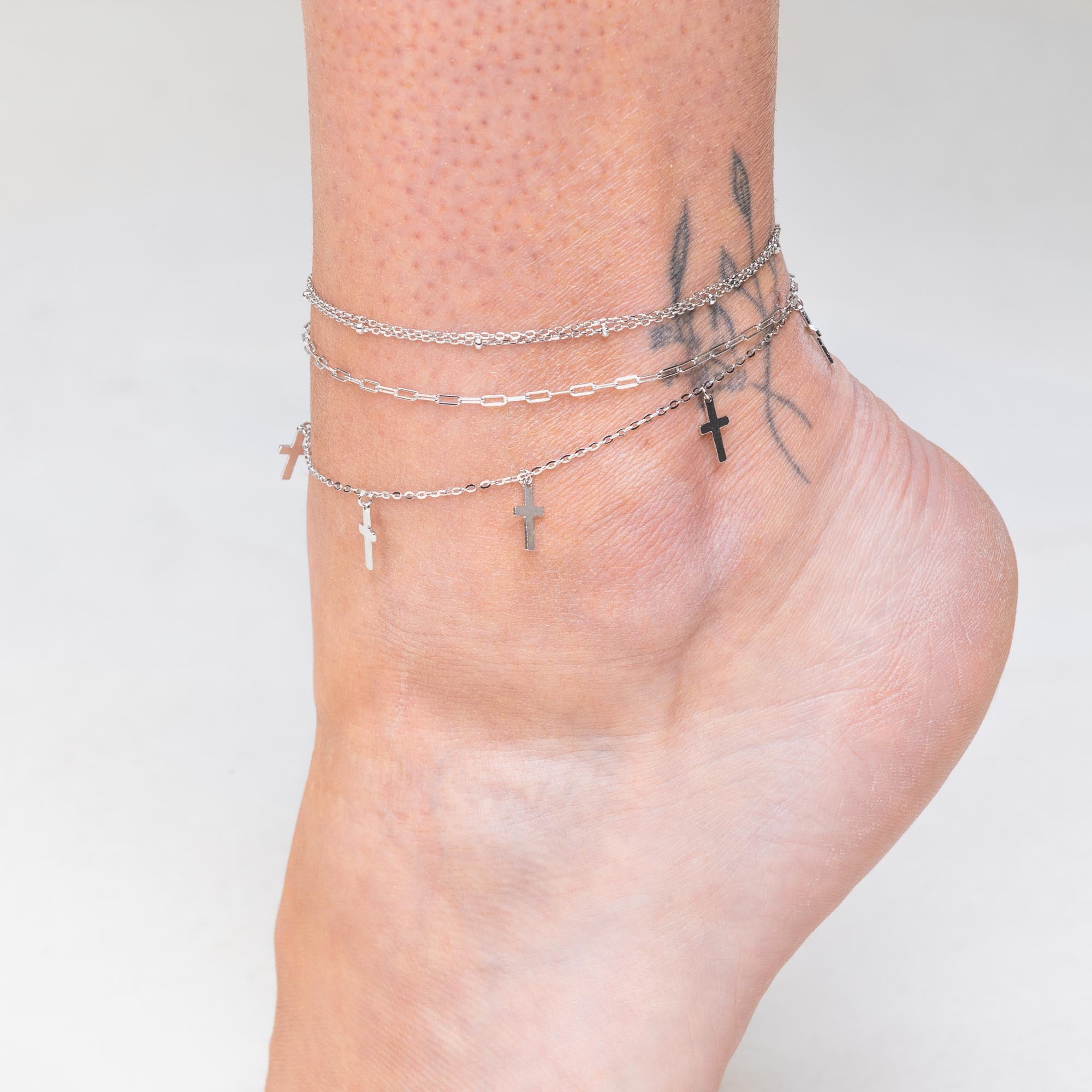 Double Satellite Chain Anklet - Camile & Stone