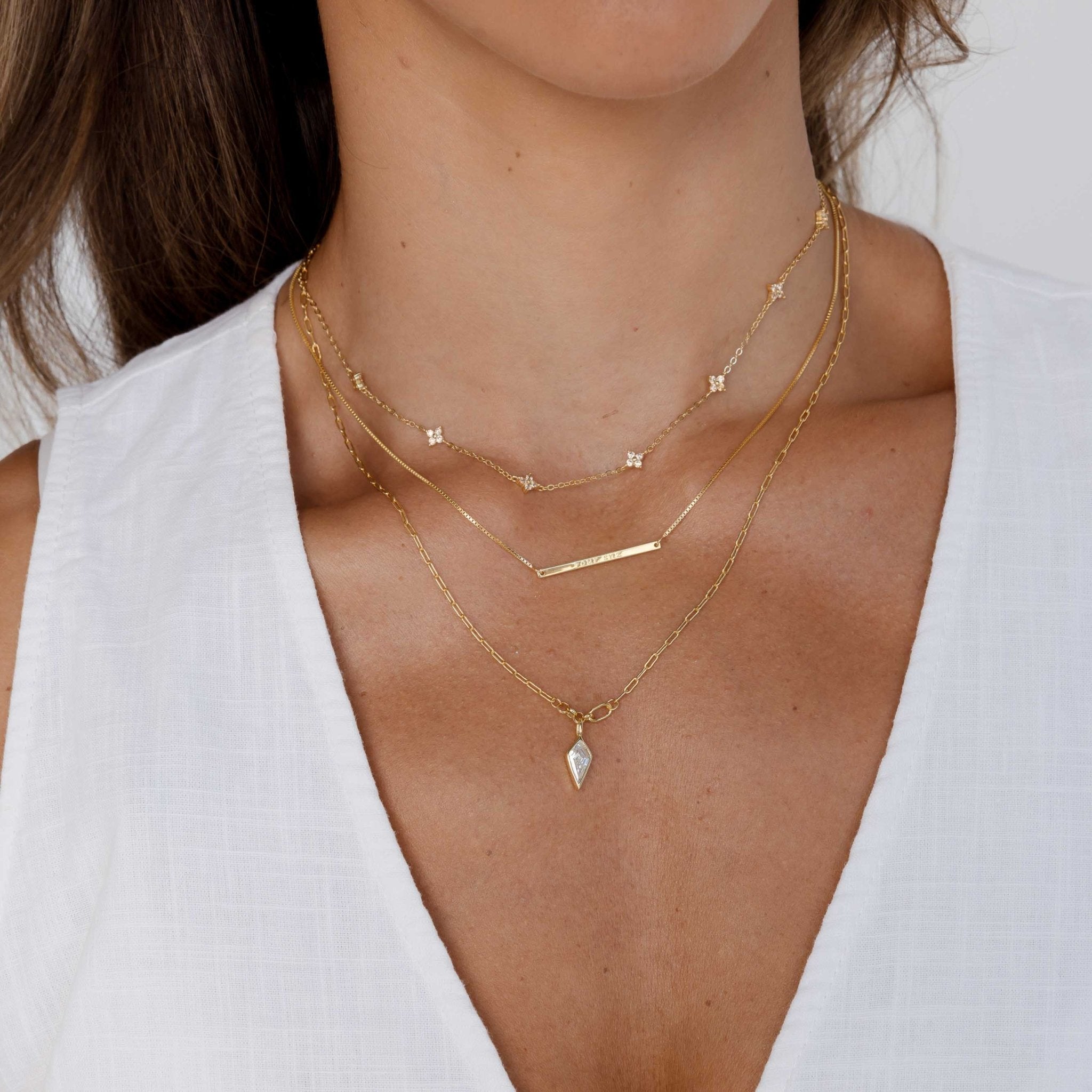 Drop Spike Link Necklace - Camile & Stone