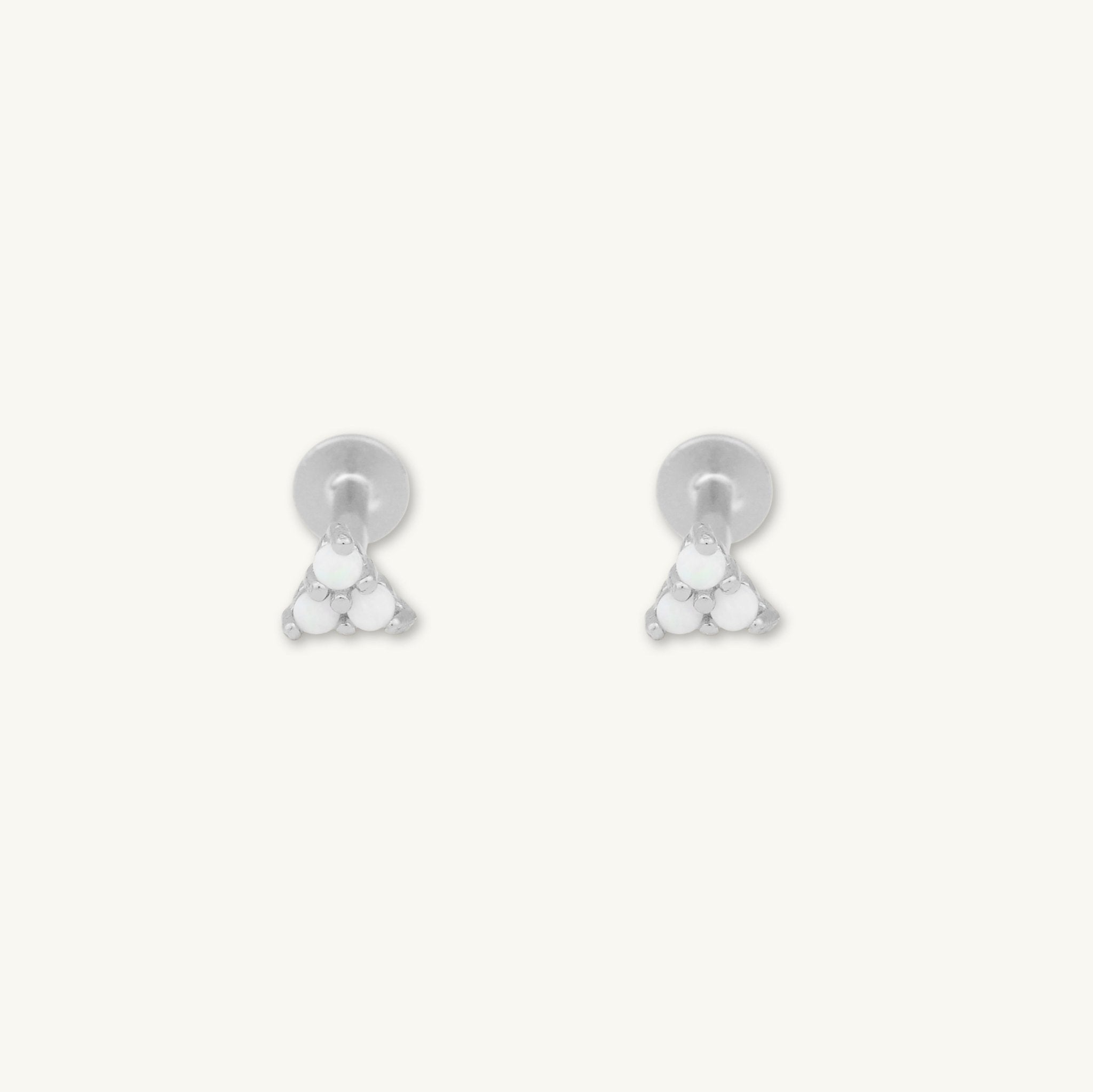 Lotus Opal Flat Back Earrings - Camile & Stone