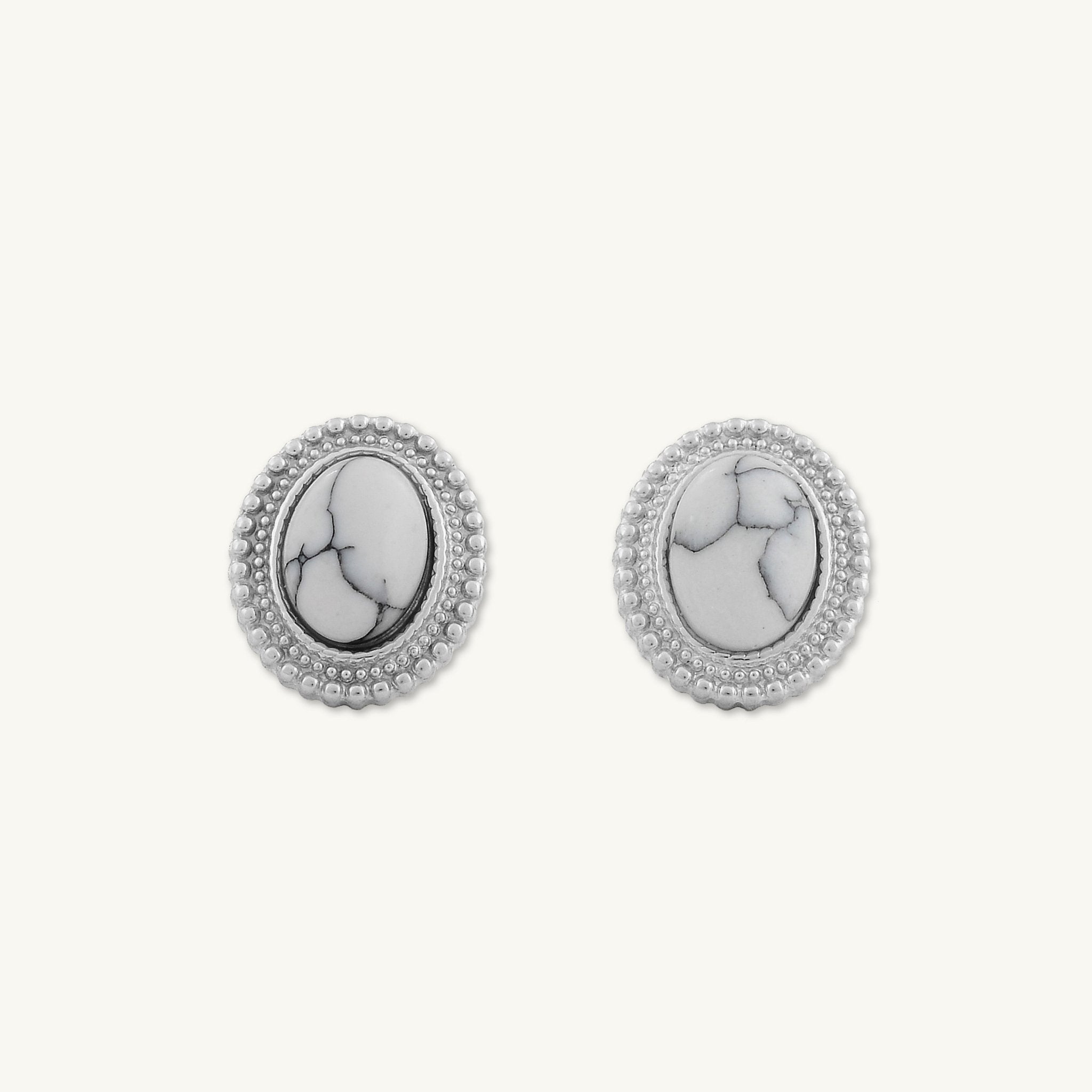 Marble Vintage Oval Earrings - Camile & Stone