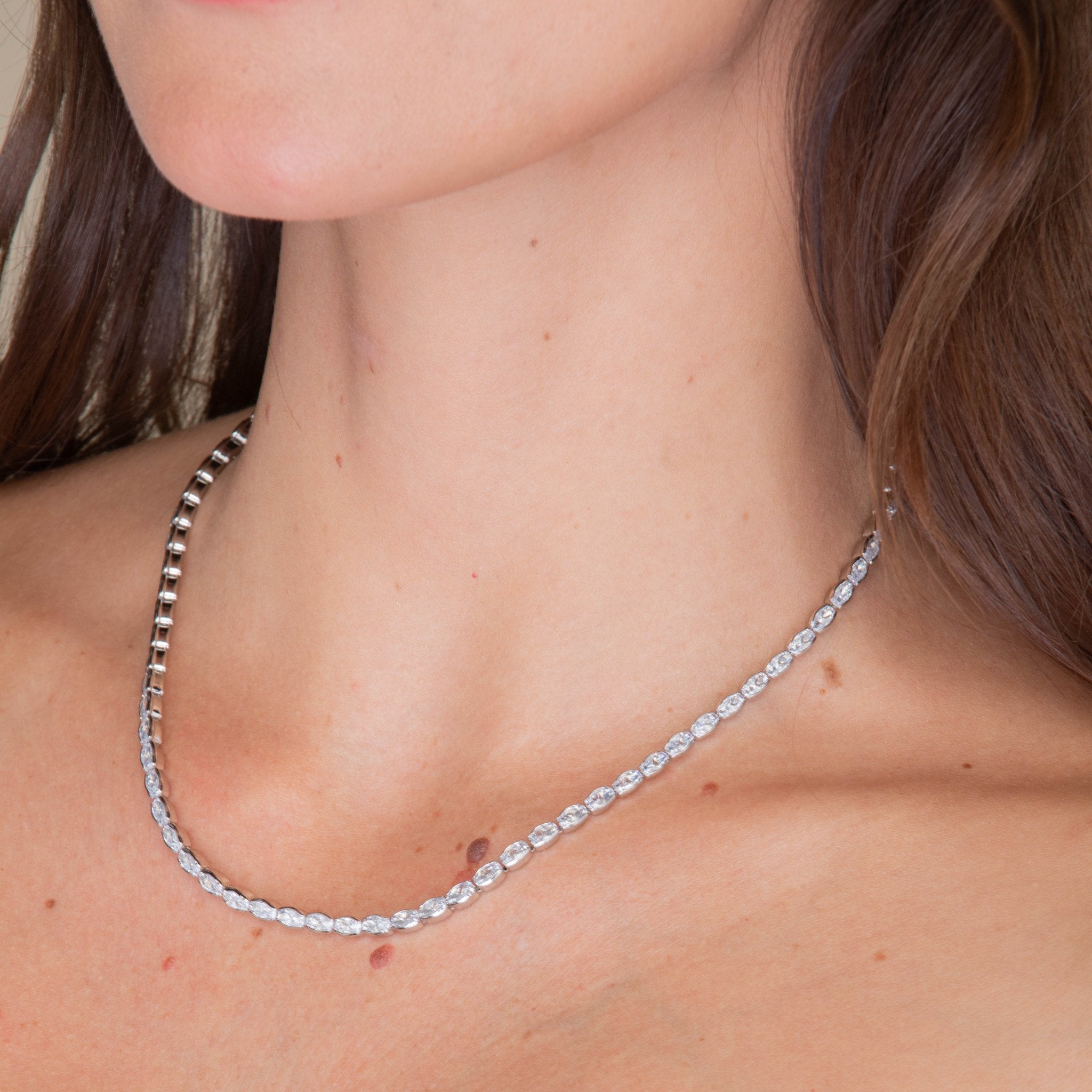 Marquise Tennis Zirconia Necklace - Camile & Stone