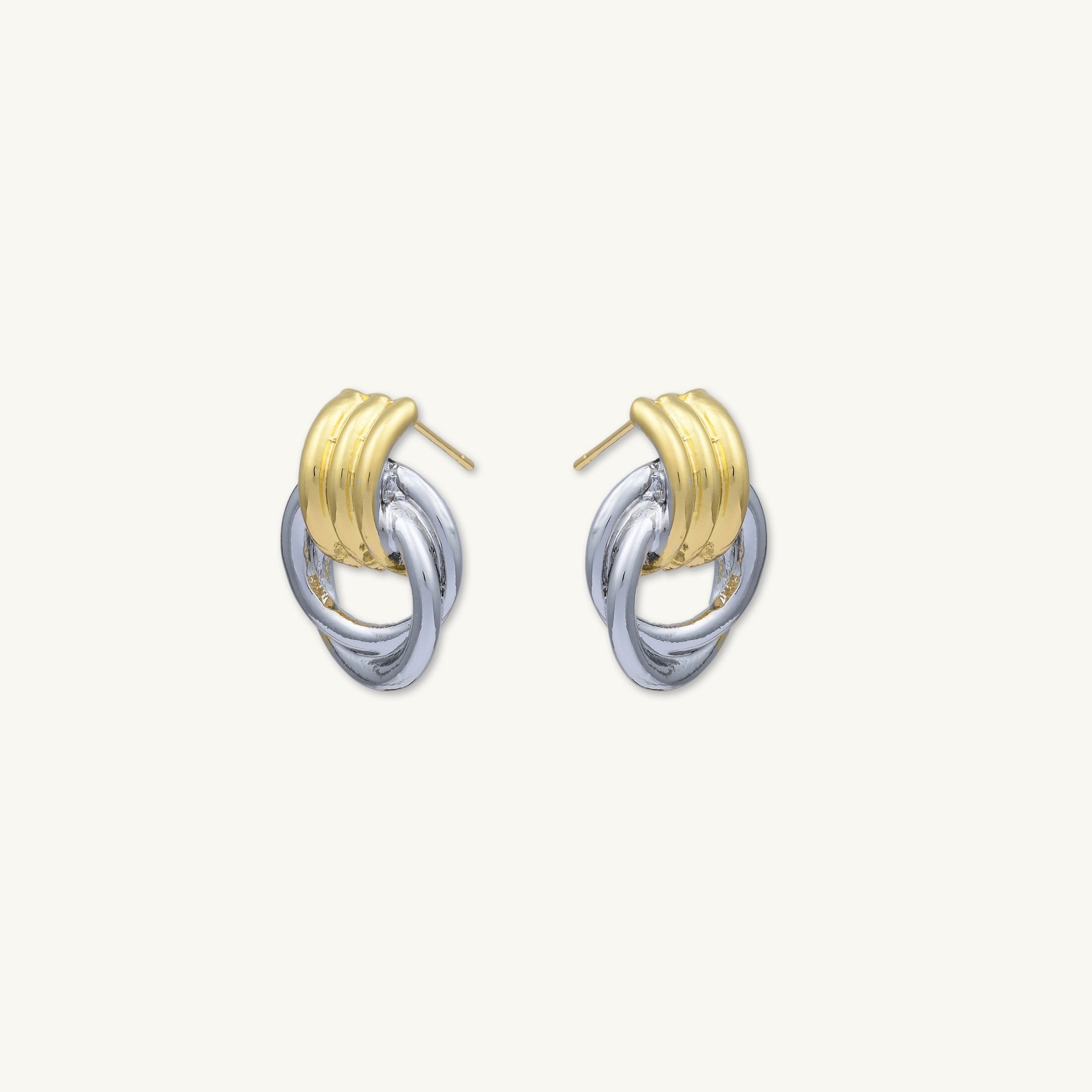 Nadia Two Tone Loop Statement Earrings - Camile & Stone