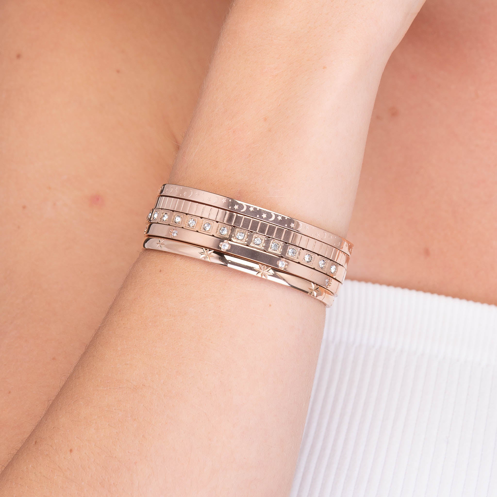 North Star Hinged Bangle Bracelet - Camile & Stone