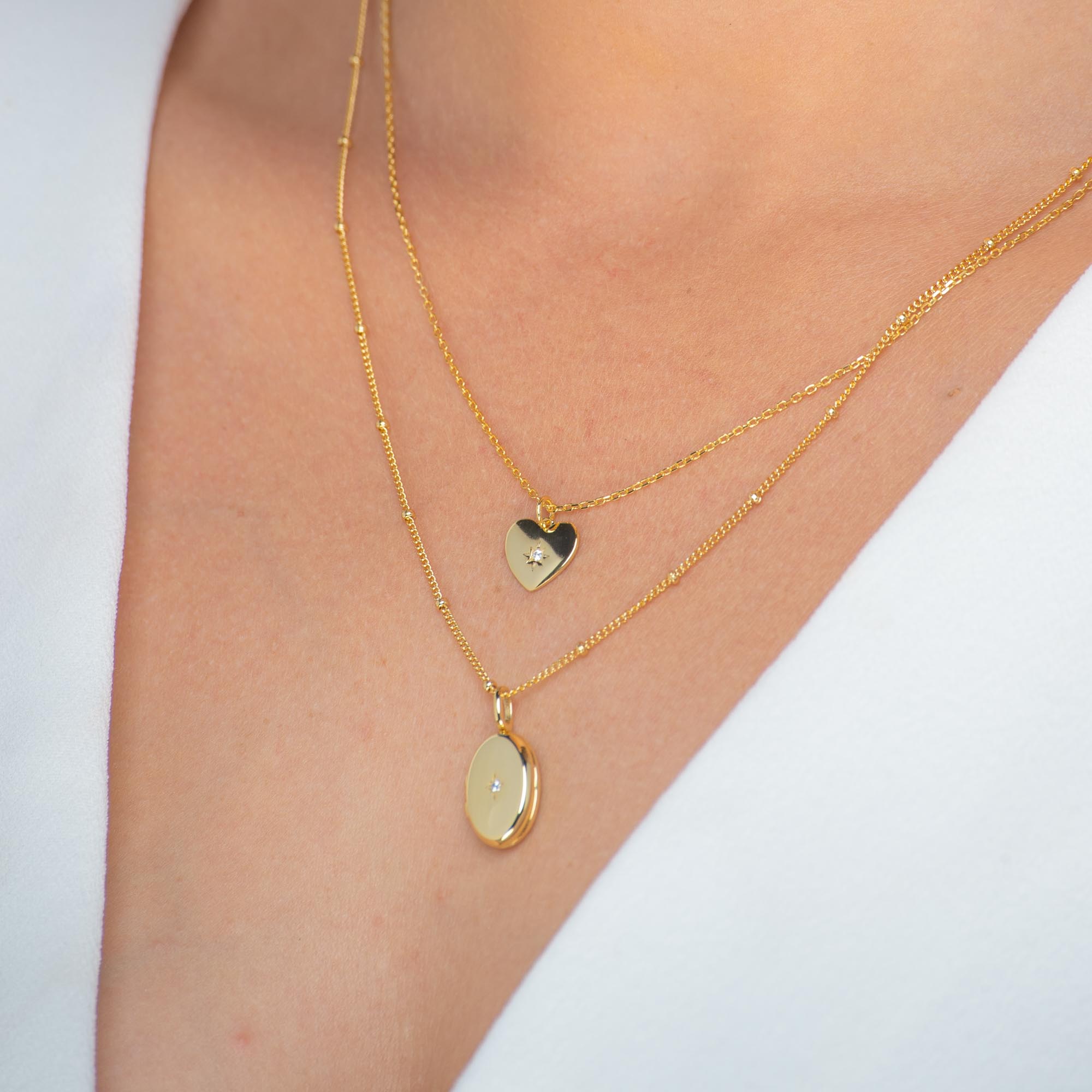 North Star Oval Photo Locket Necklace - Camile & Stone