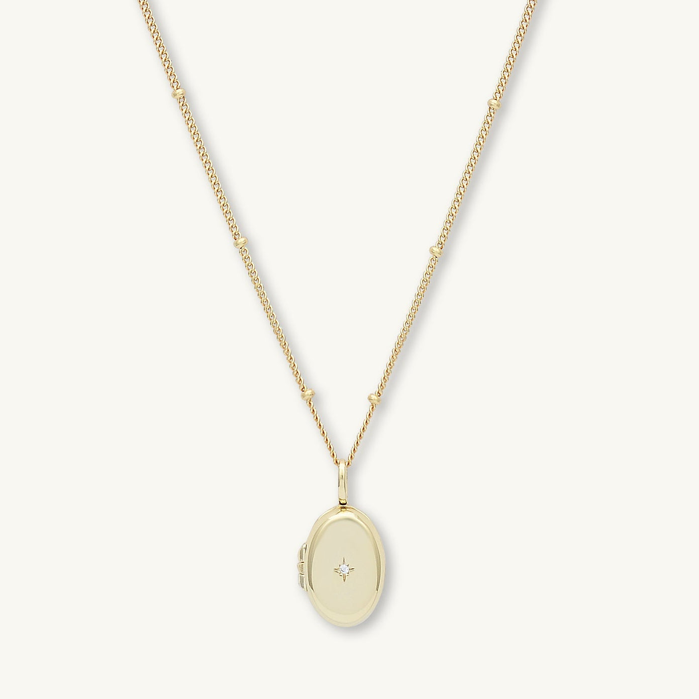 North Star Oval Photo Locket Necklace - Camile & Stone
