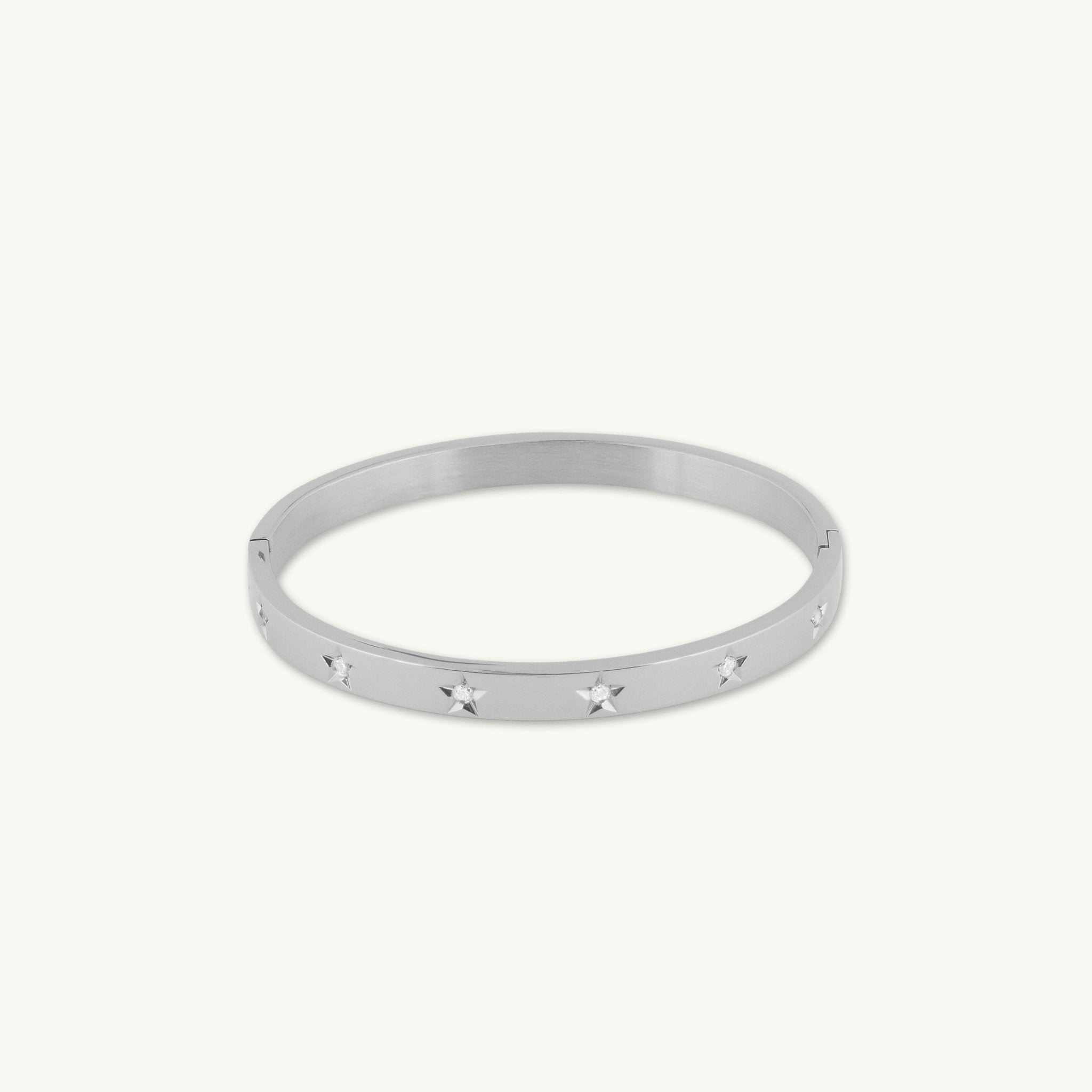 Star Sapphire Hinged Bangle Bracelet - Camile & Stone