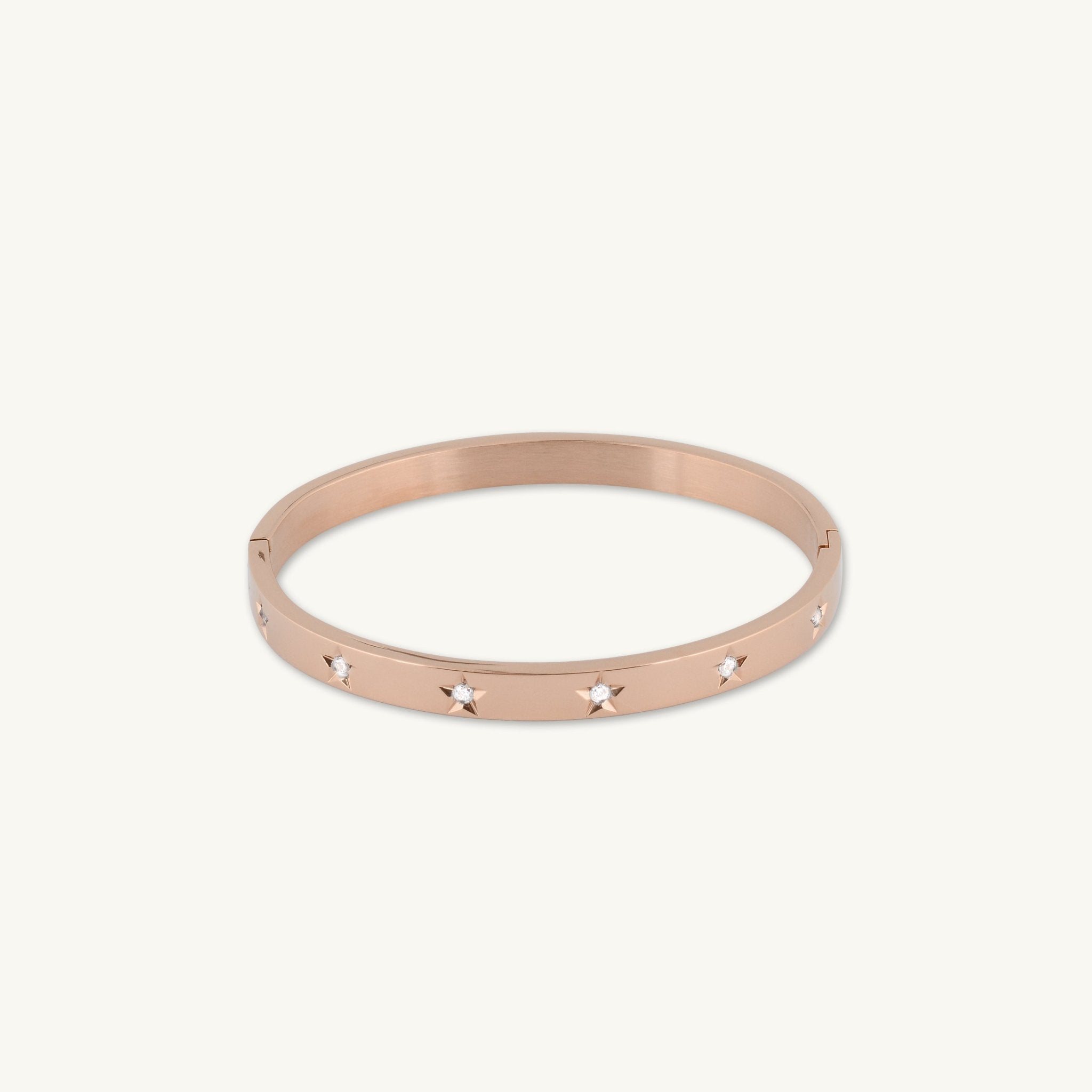 Star Sapphire Hinged Bangle Bracelet - Camile & Stone