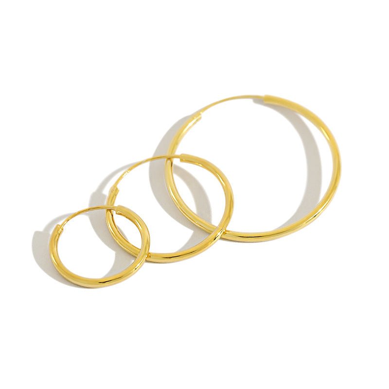 Thin Basic Large Hoops - Camile & Stone