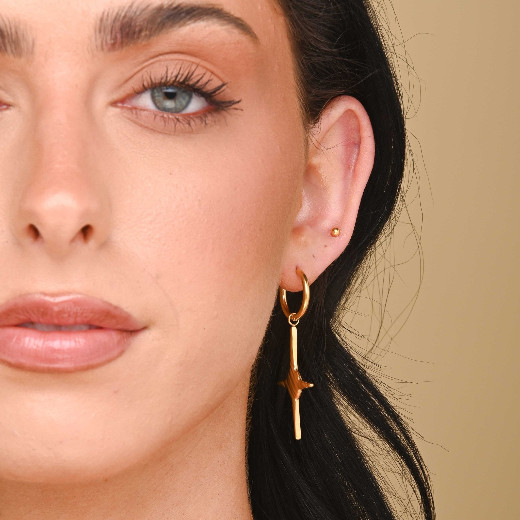 Unisex Elijah Cross Hoop Earrings - Camile & Stone