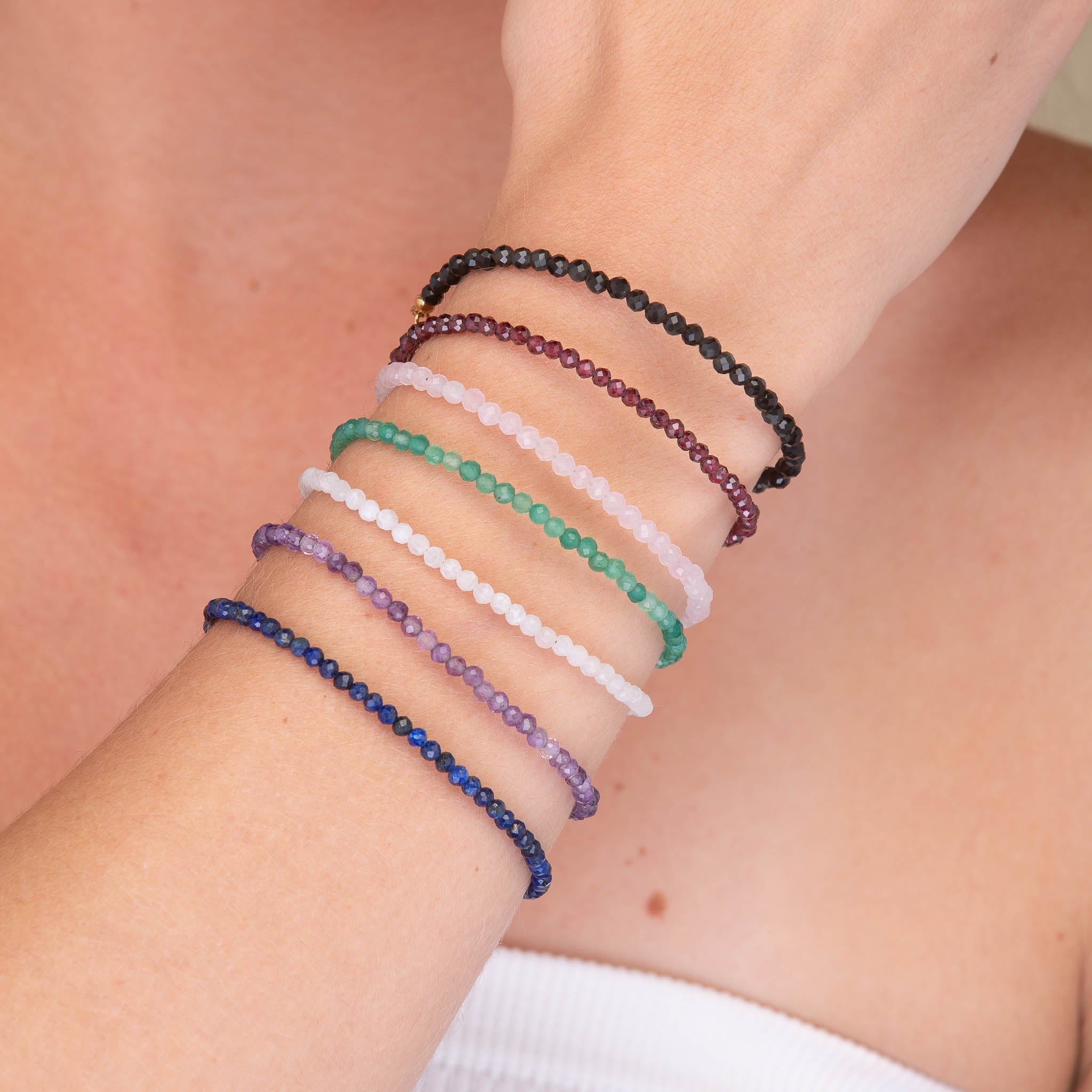 White Moonstone Crystal Beaded Bracelet - Camile & Stone