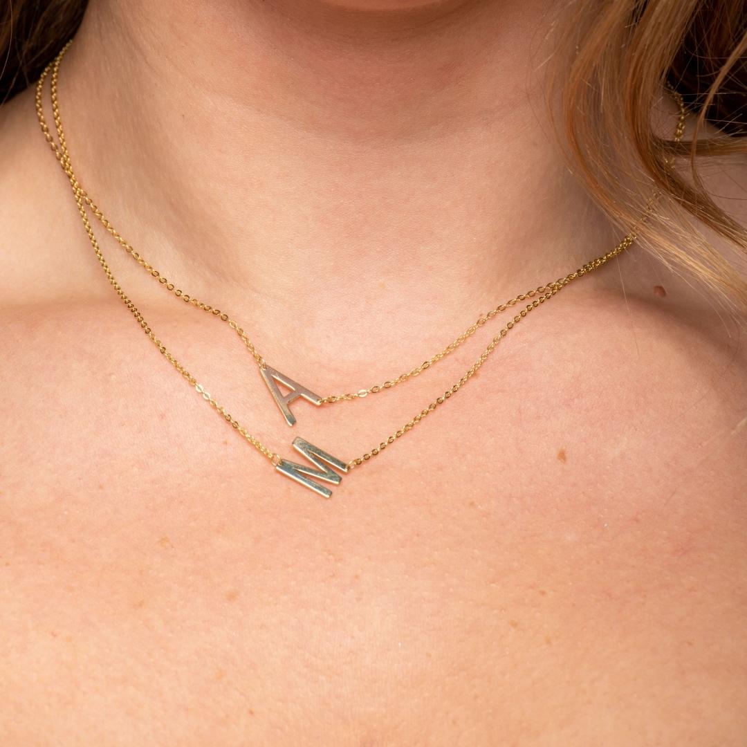 Large Sideways Letter Necklace | Camile & Stone Jewellery