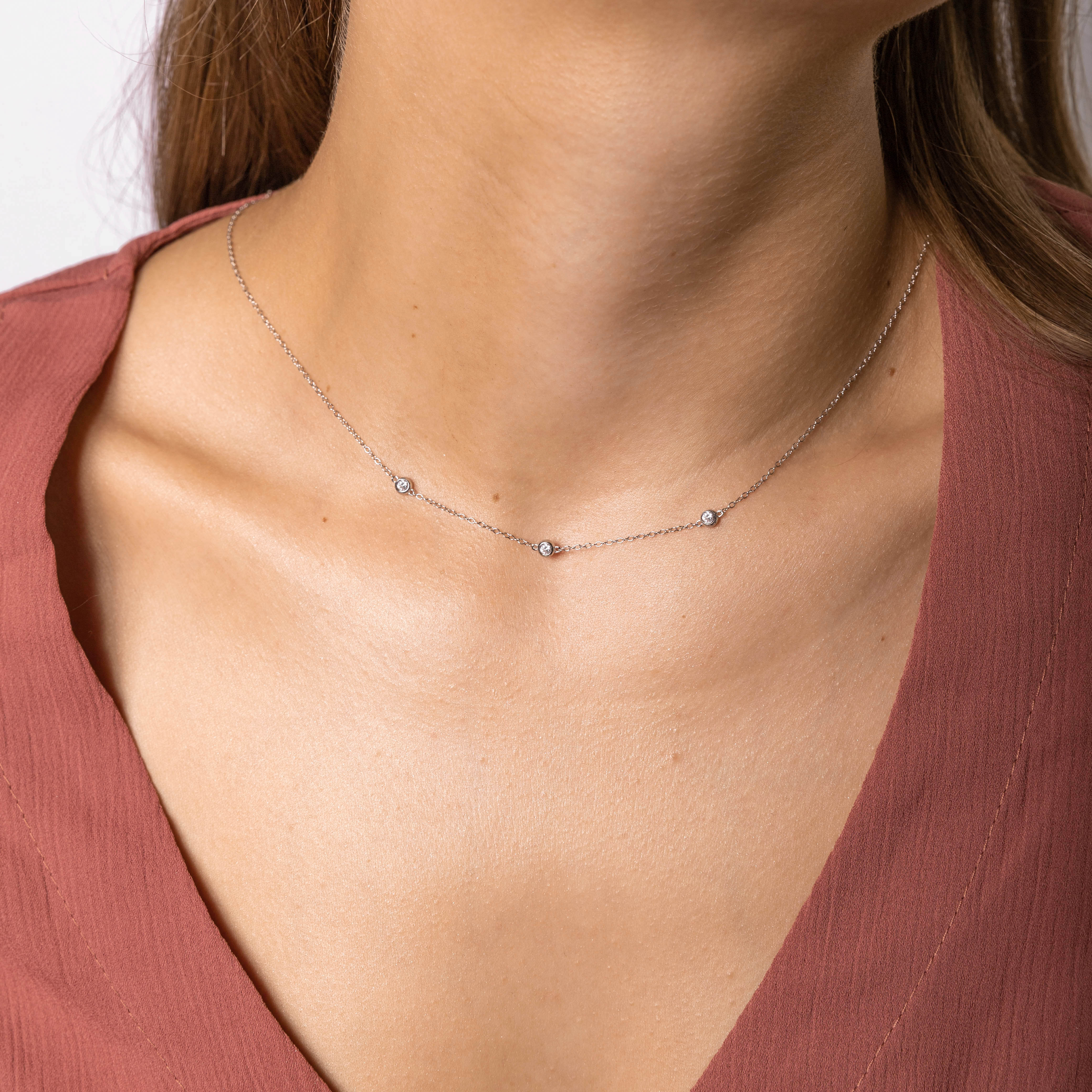 Satellite Sapphire Station Chain Necklace