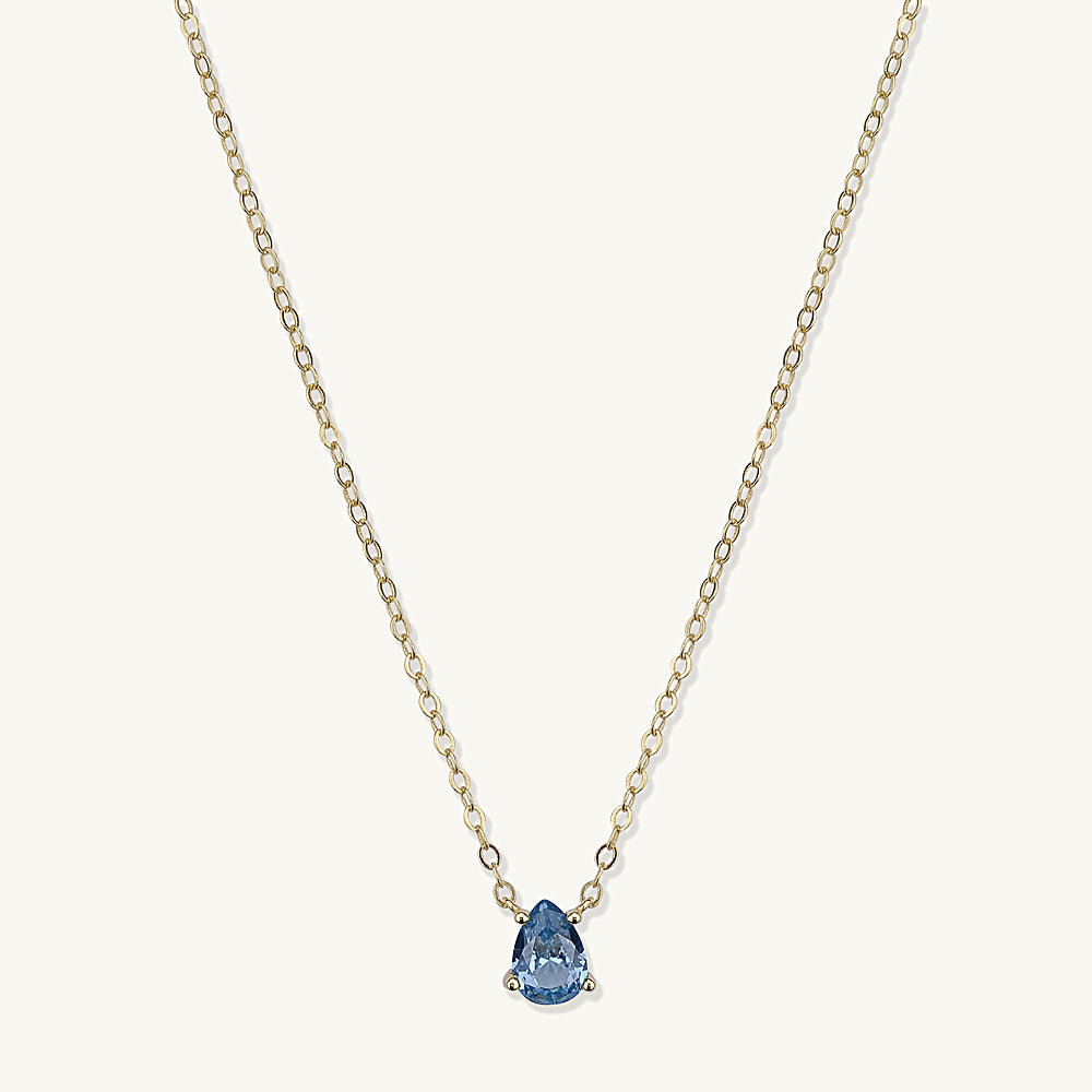 Birthstone Pear Shaped Necklace March