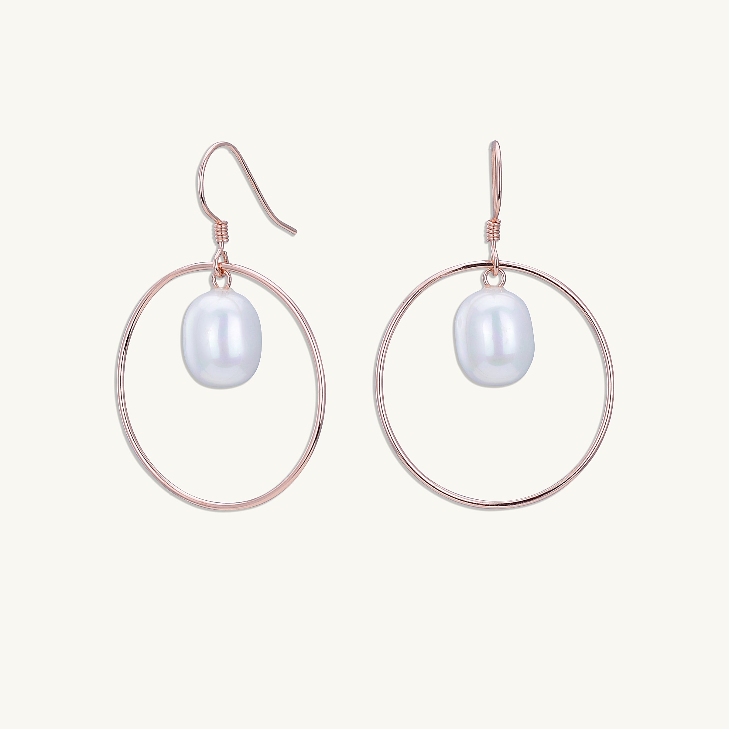 Freshwater Pearl Circular Drop Earrings