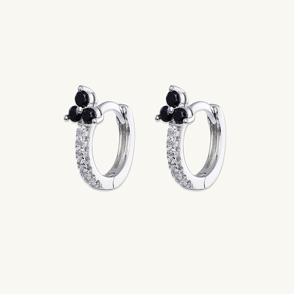 Black Lotus Sapphire Hoop Earrings