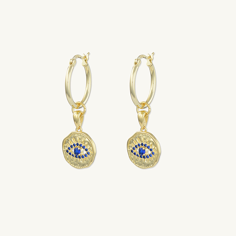 Evil Eye Statement Hoop Earrings