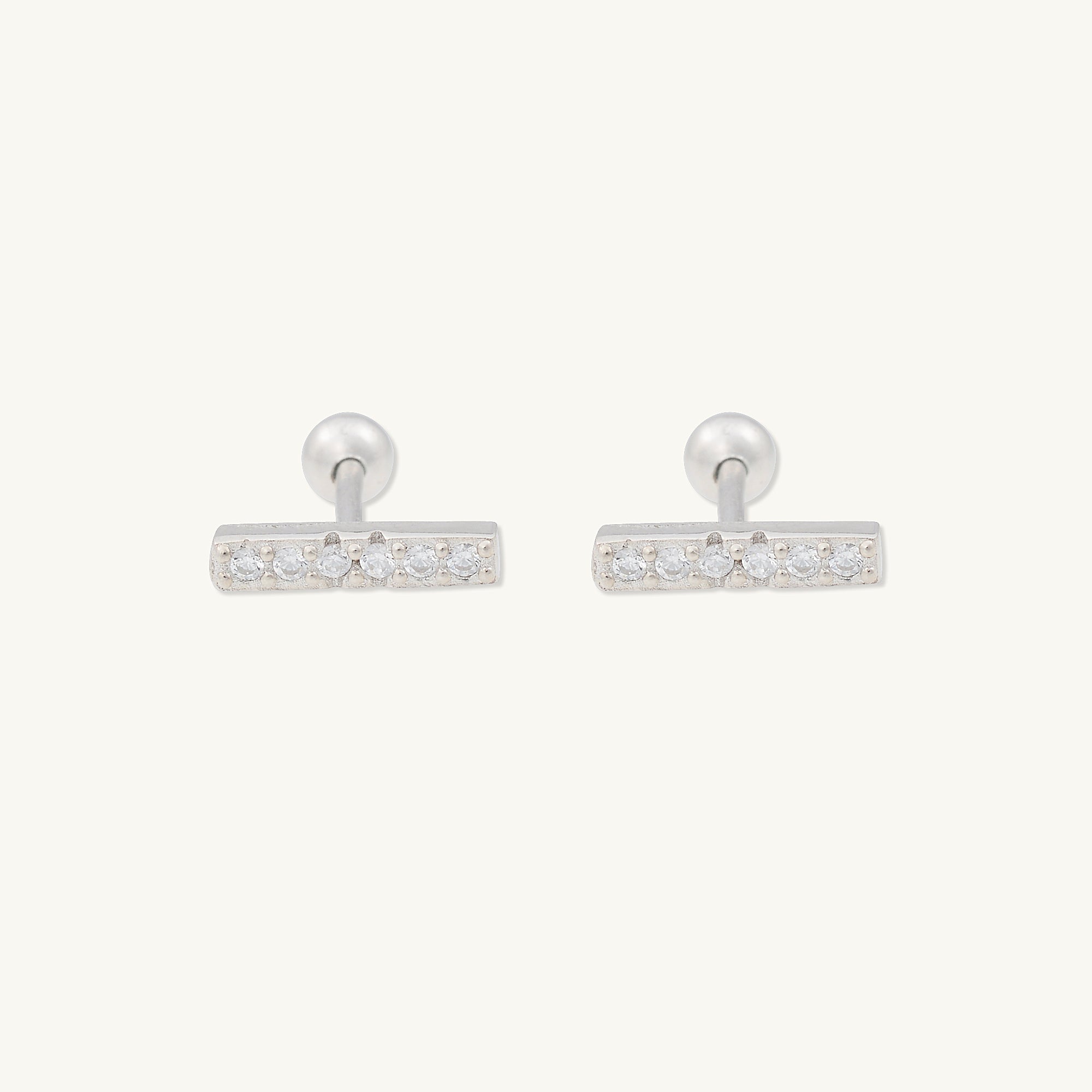 Bar Sapphire Barbell Stud Cartilage Earrings