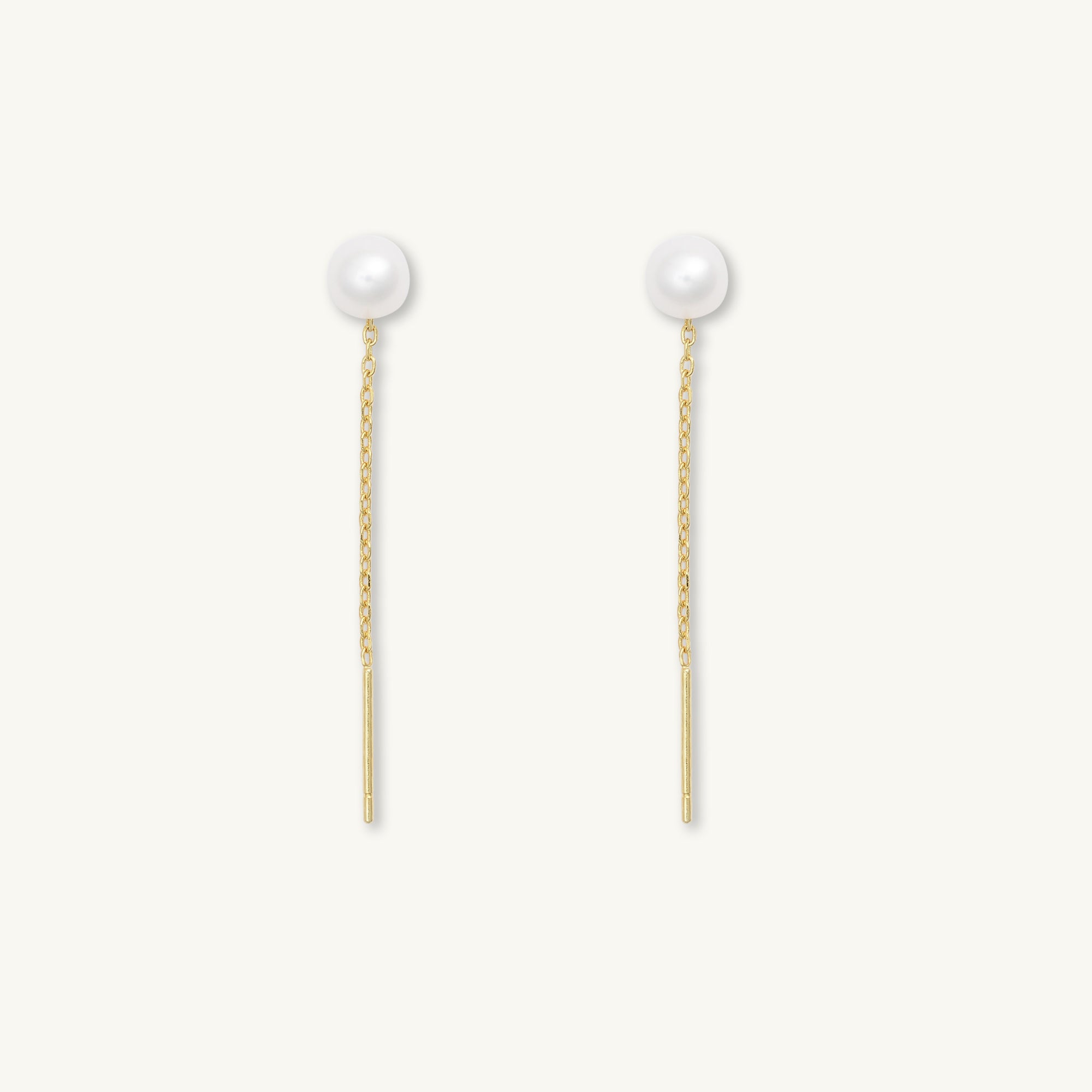 Pearl Threader Chain Earrings