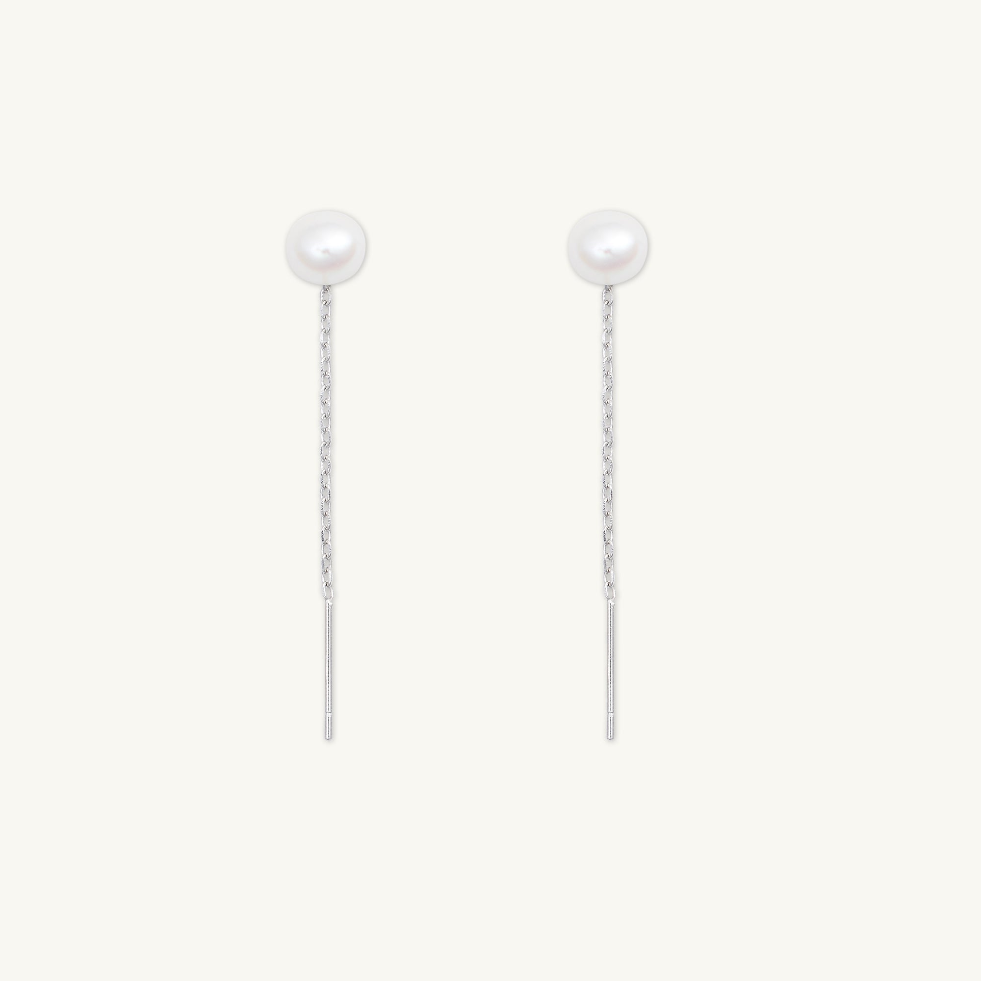 Pearl Threader Chain Earrings