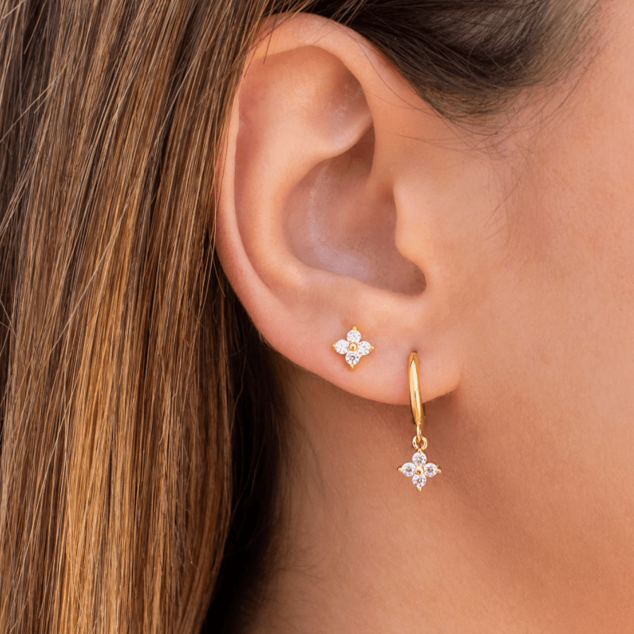 Clover Sapphire Hoop Earrings - Camile & Stone