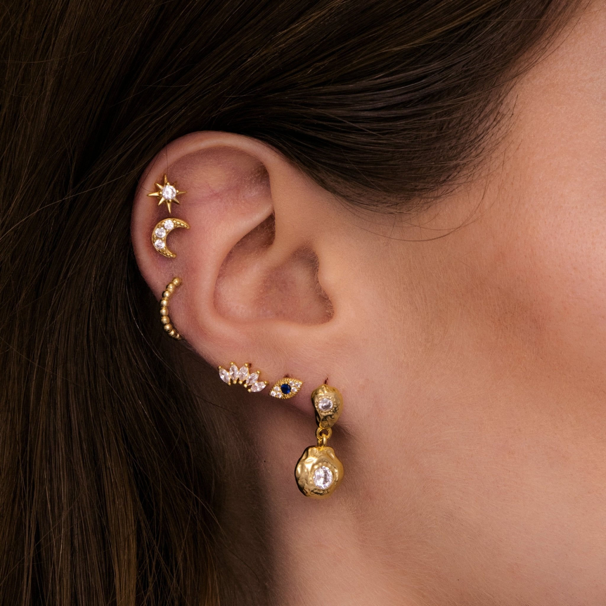 Evil Eye Pave Stud Earrings - Camile & Stone