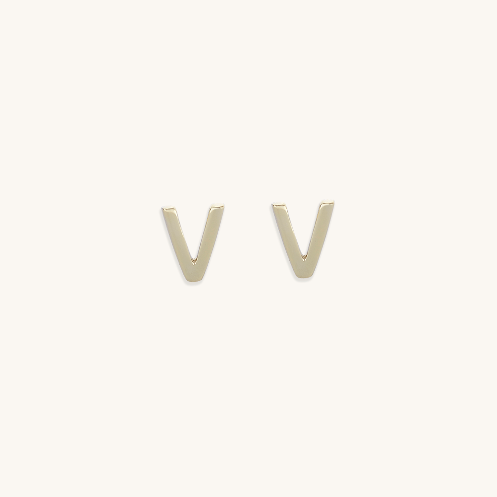 Initial Letter Stud Earrings - Camile & Stone
