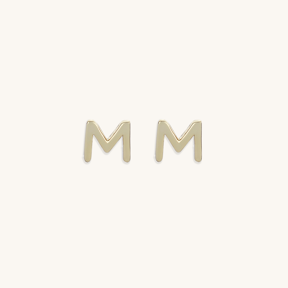 Initial Letter Stud Earrings - Camile & Stone