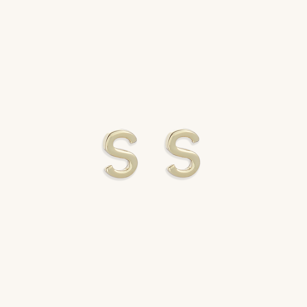Initial Letter Stud Earrings - Camile & Stone