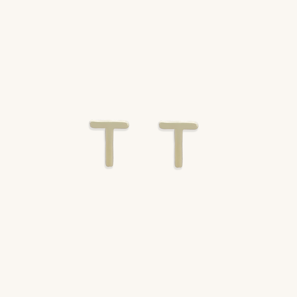 Initial Letter Stud Earrings - Camile & Stone