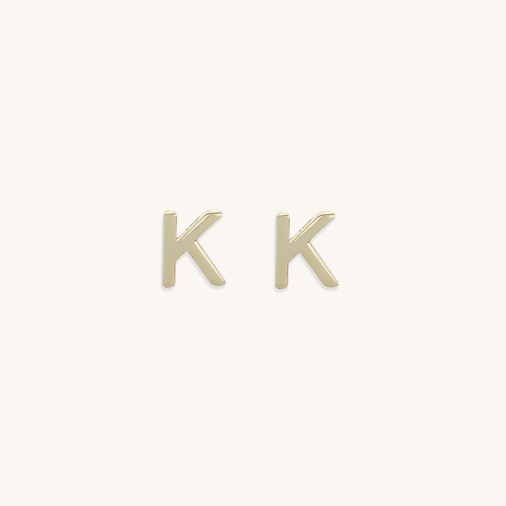 Initial Letter Stud Earrings - Camile & Stone