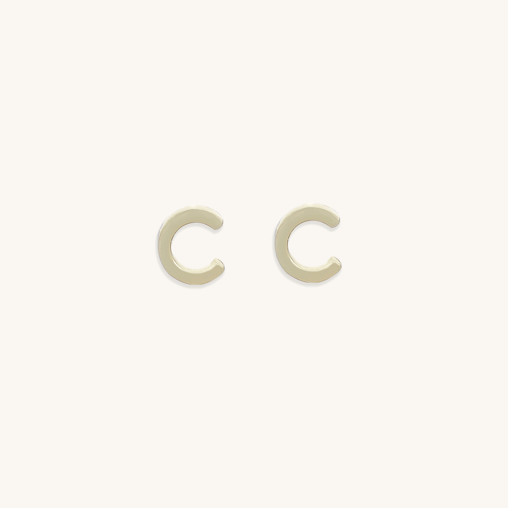 Initial Letter Stud Earrings - Camile & Stone