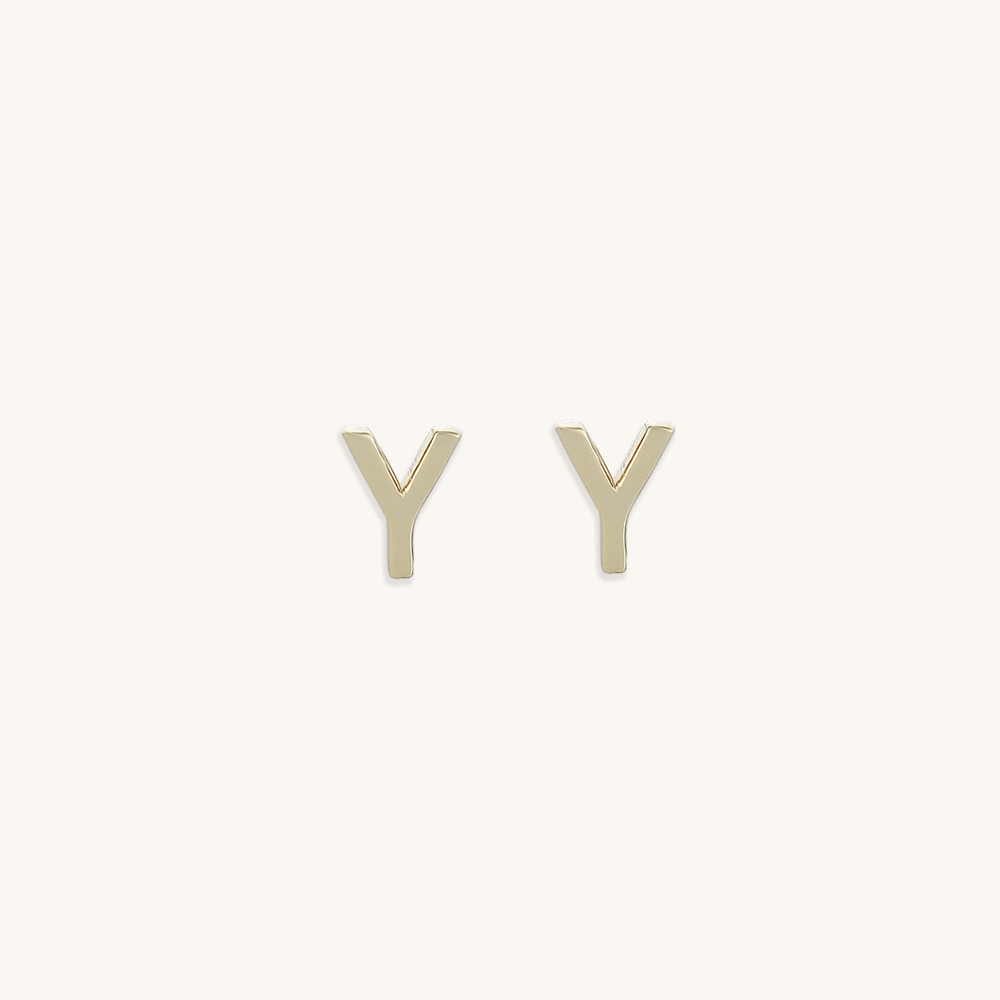 Initial Letter Stud Earrings - Camile & Stone