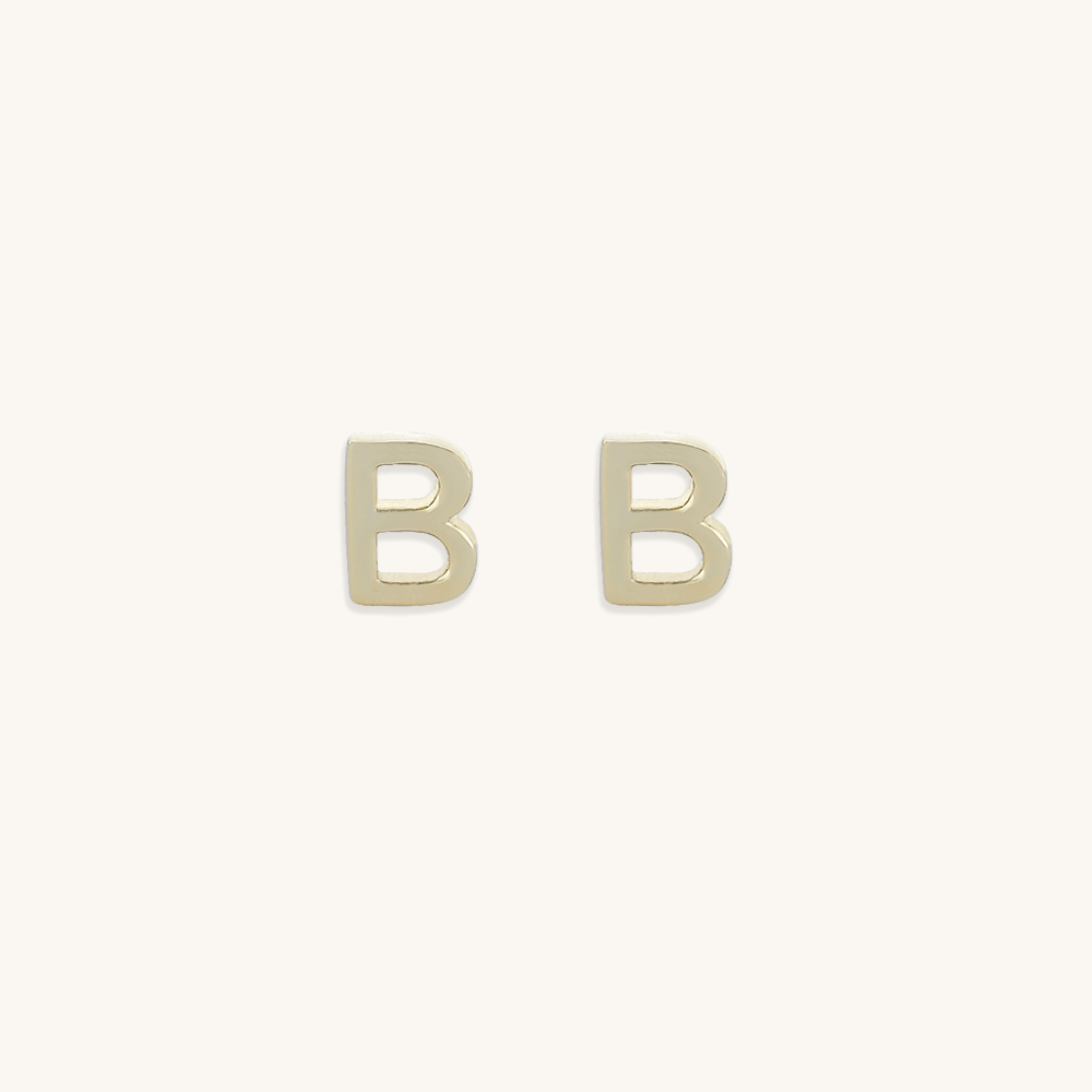 Initial Letter Stud Earrings - Camile & Stone