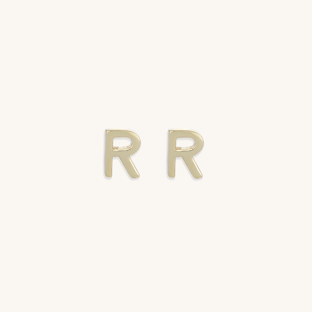 Initial Letter Stud Earrings - Camile & Stone