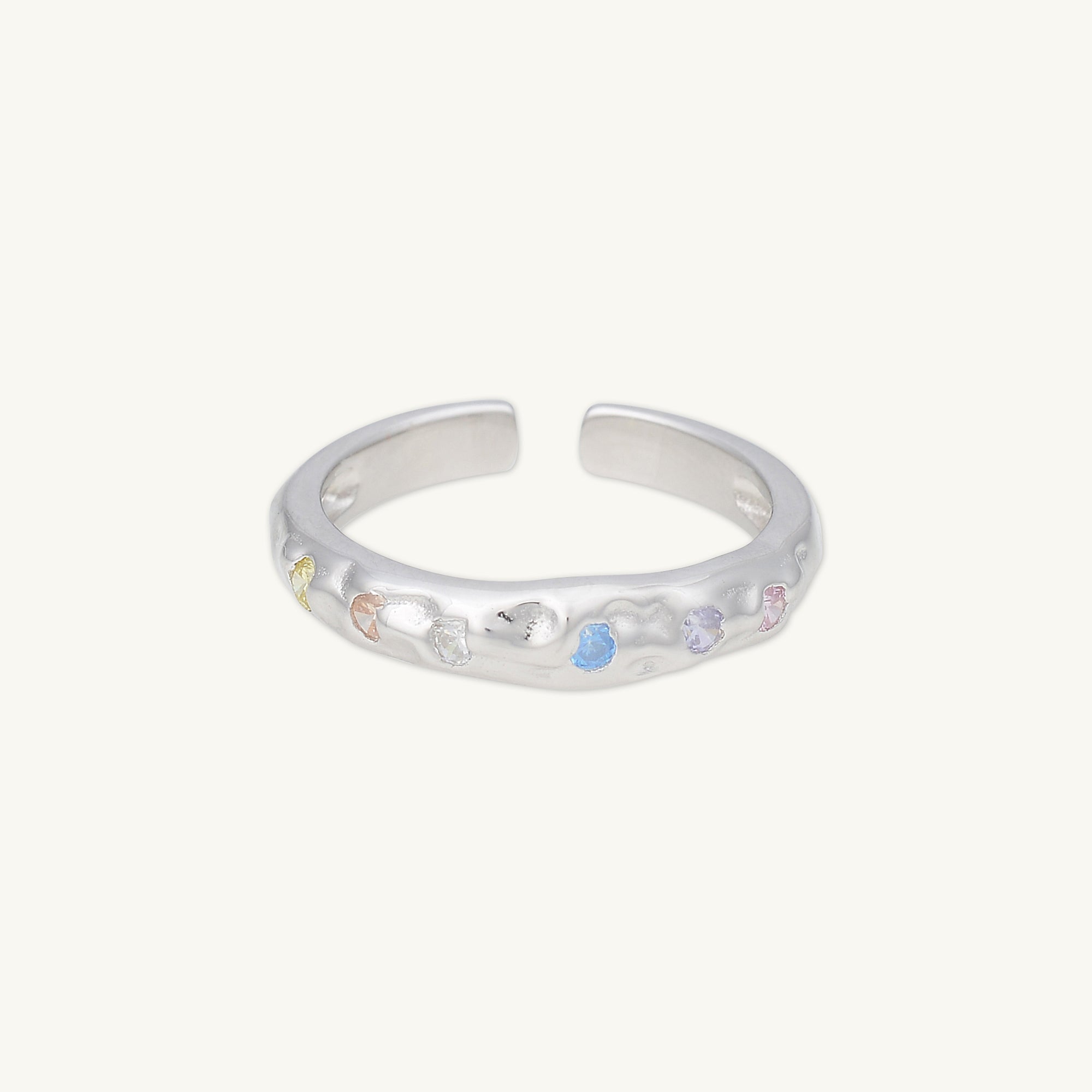 Molten Multi - Gemstone Open Ring - Camile & Stone
