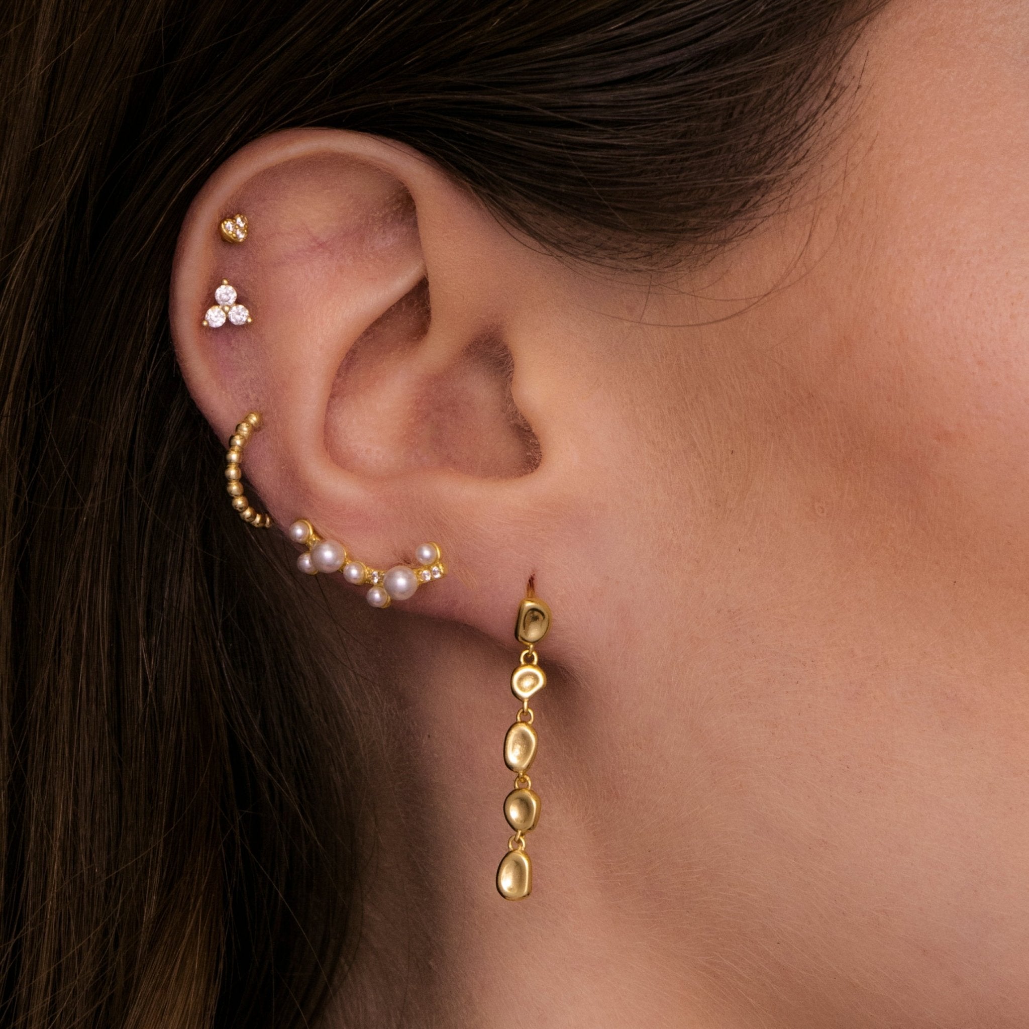 Molten Organic Circle Drop Earrings - Camile & Stone