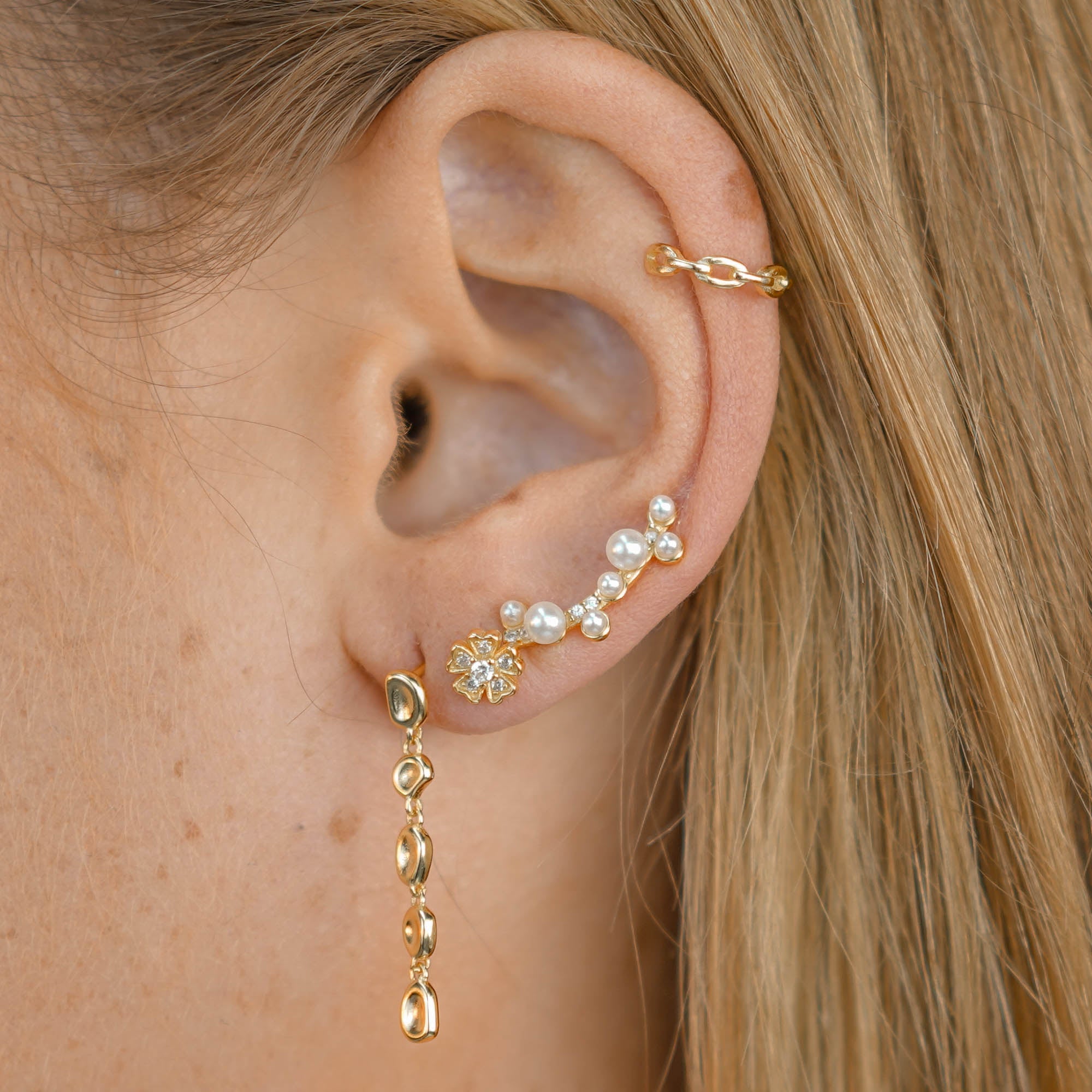 Molten Organic Circle Drop Earrings - Camile & Stone