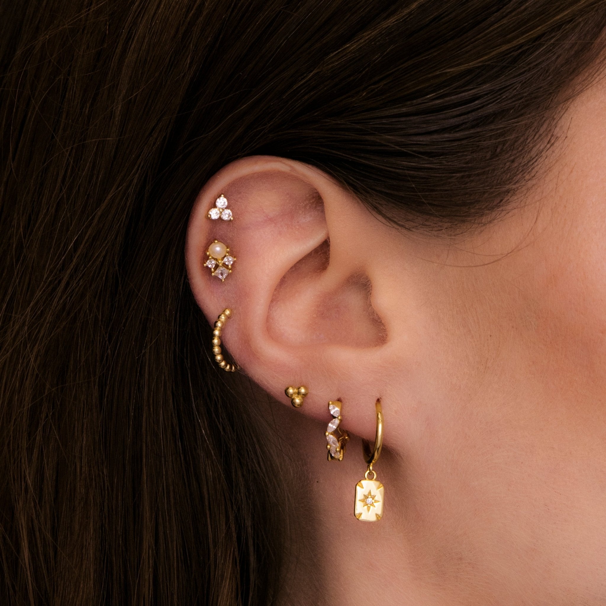 Tiny Lotus Ball Stud Earrings - Camile & Stone
